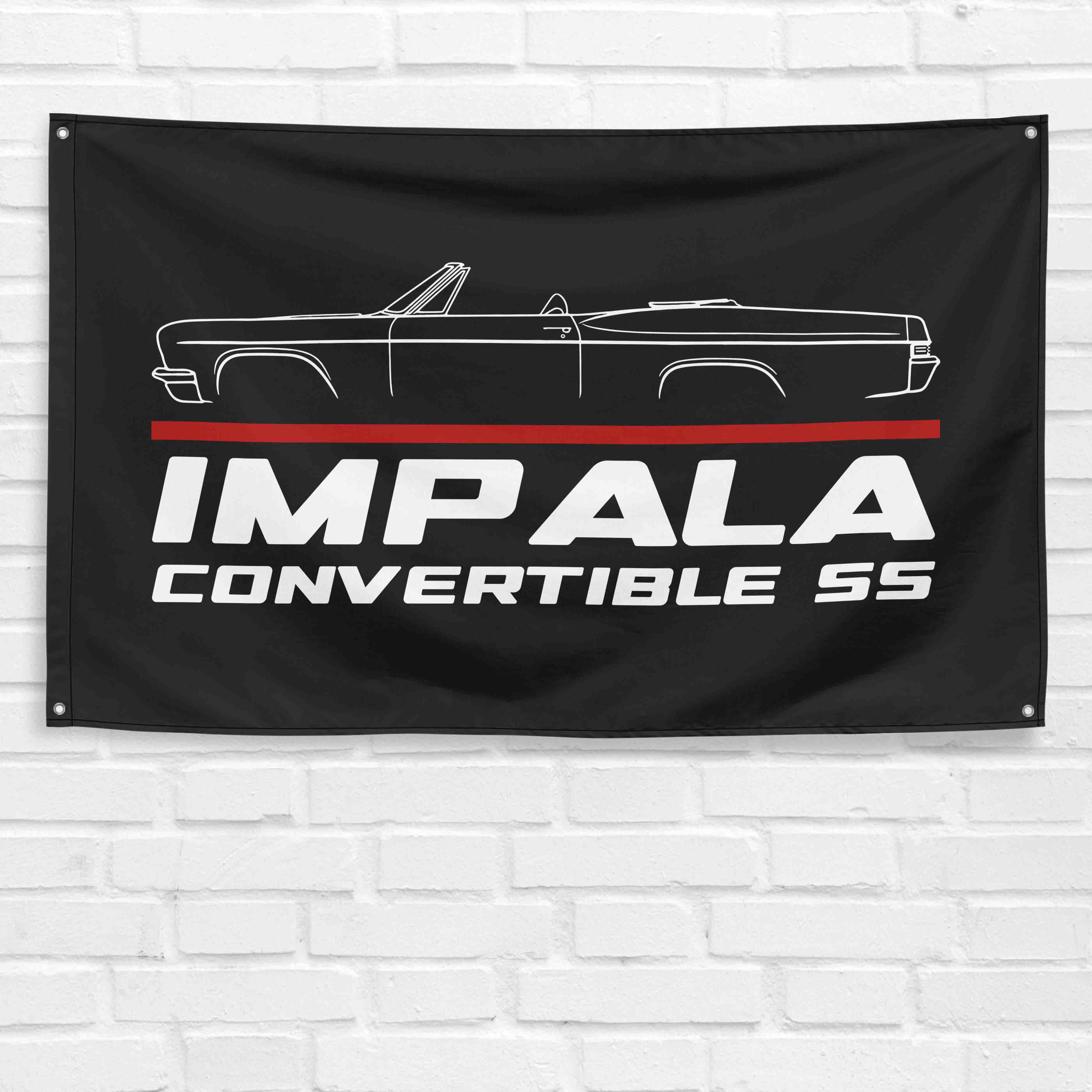 Impala Convertible SS 1966 3x5 ft Flag Garage Wall Decor Birthday Gift Banner