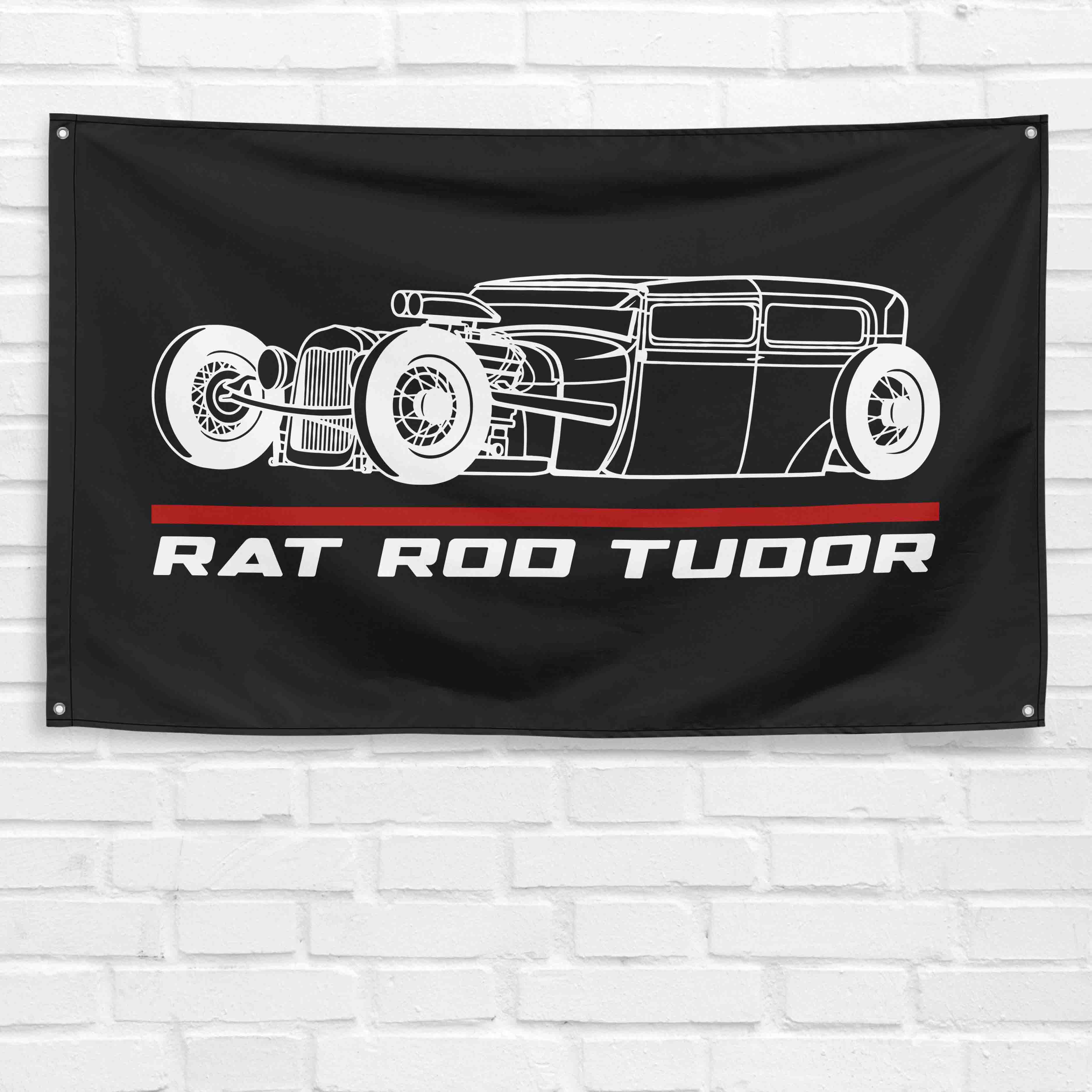Rat Rod Tudor 1929 3x5 ft Flag Garage Wall Decor Birthday Gift Banner