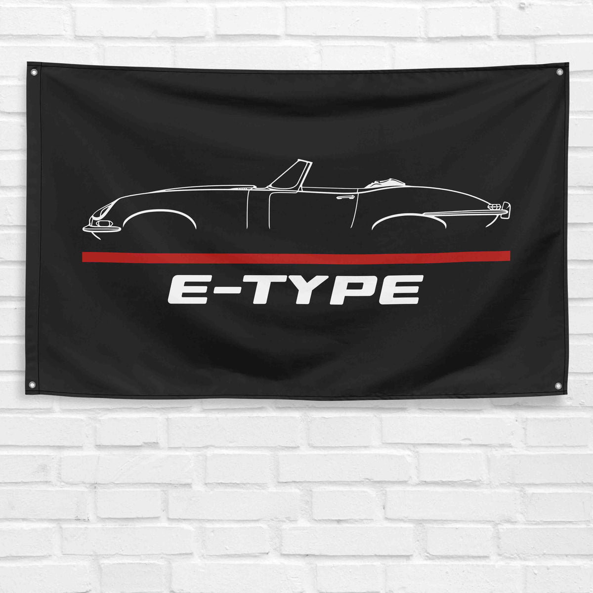E-Type Roadster 3x5 ft Flag Garage Wall Decor Birthday Gift Banner