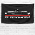 Corvette Convertible C2 1963 3x5 ft Flag Garage Wall Decor Birthday Gift Banner
