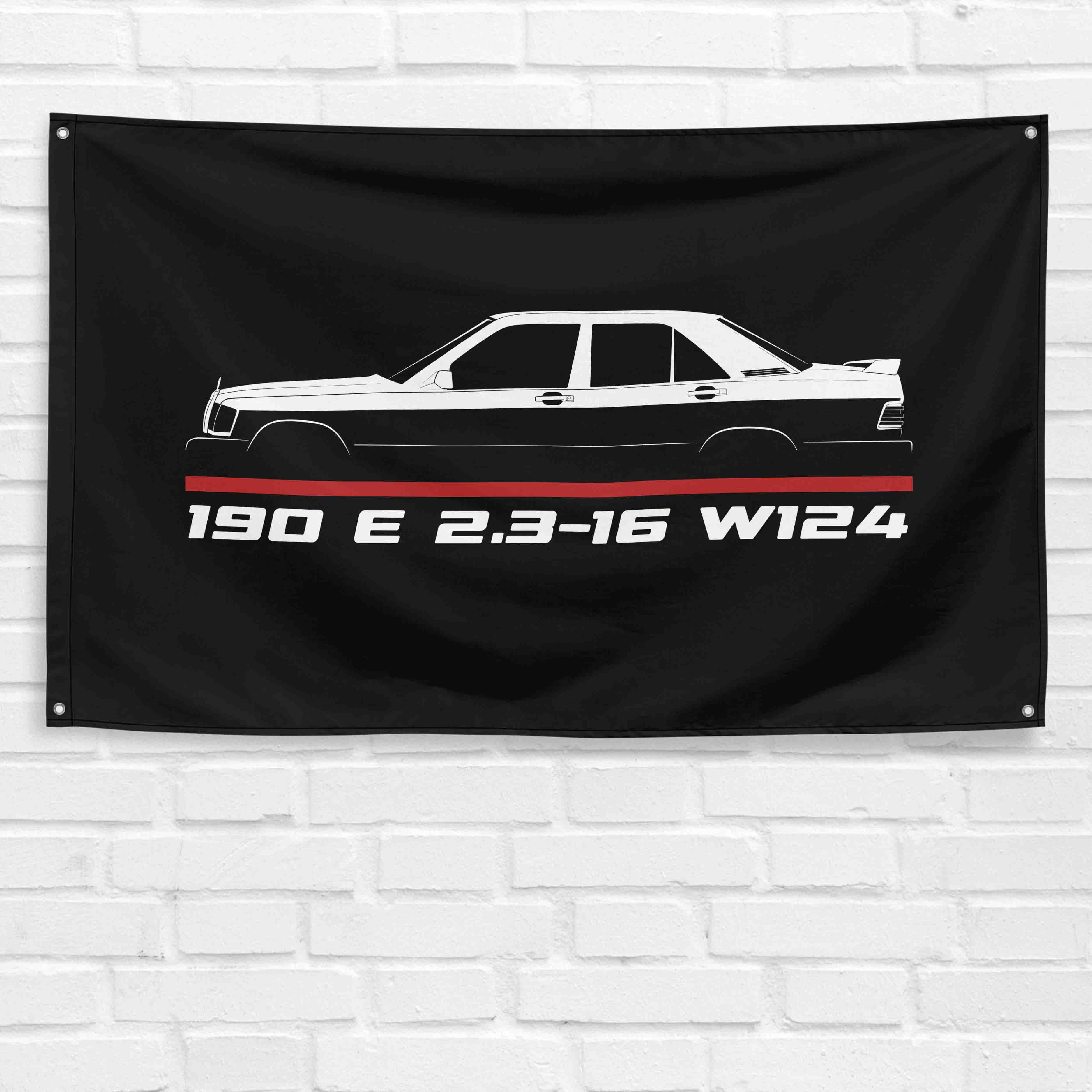 190 E 2.3-16 W124 1985-1987 3x5 ft Flag Garage Wall Decor Birthday Gift Banner