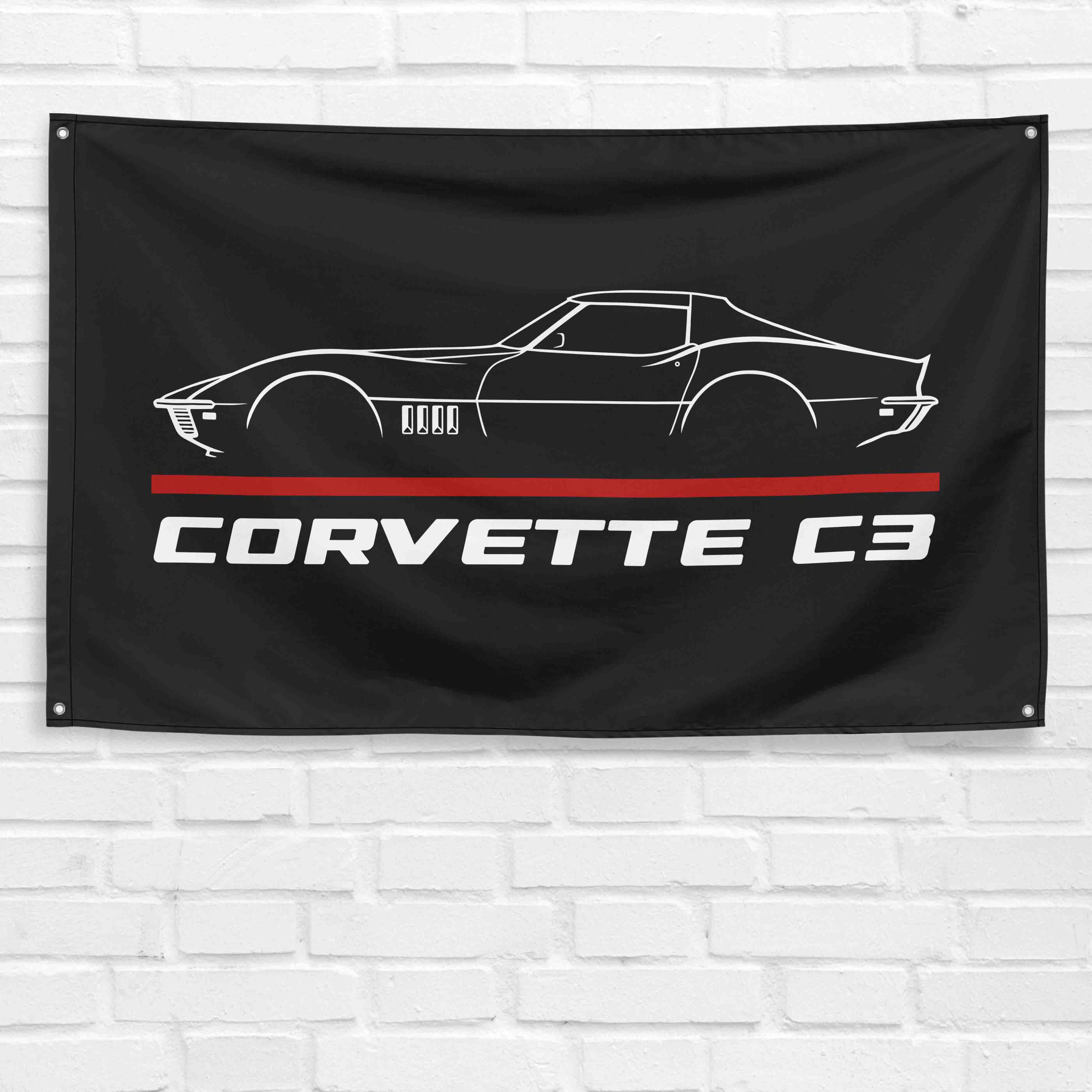 Corvette C3 1969 3x5 ft Flag Garage Wall Decor Birthday Gift Banner