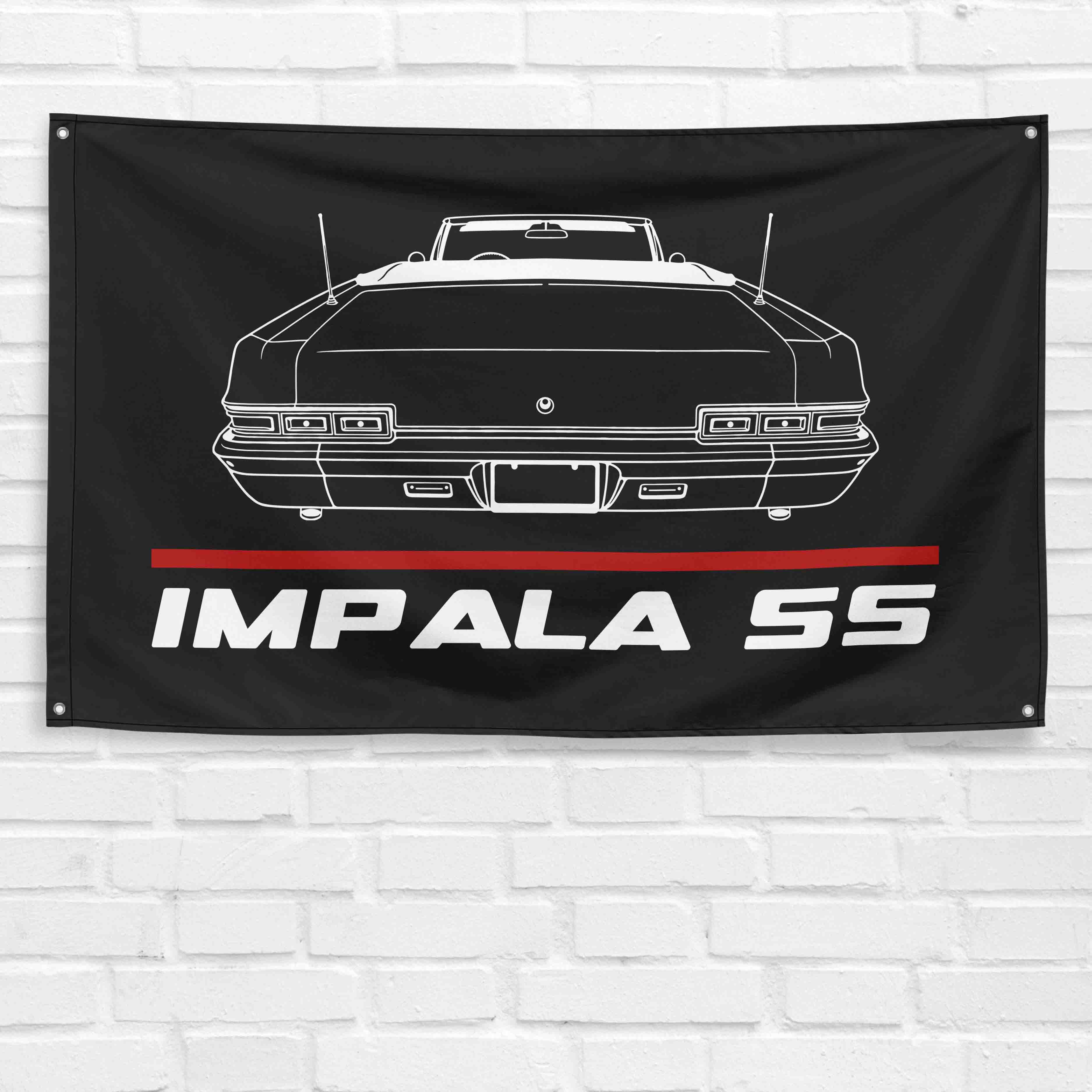 Impala SS Convertible 1966 3x5 ft Flag Garage Wall Decor Birthday Gift Banner
