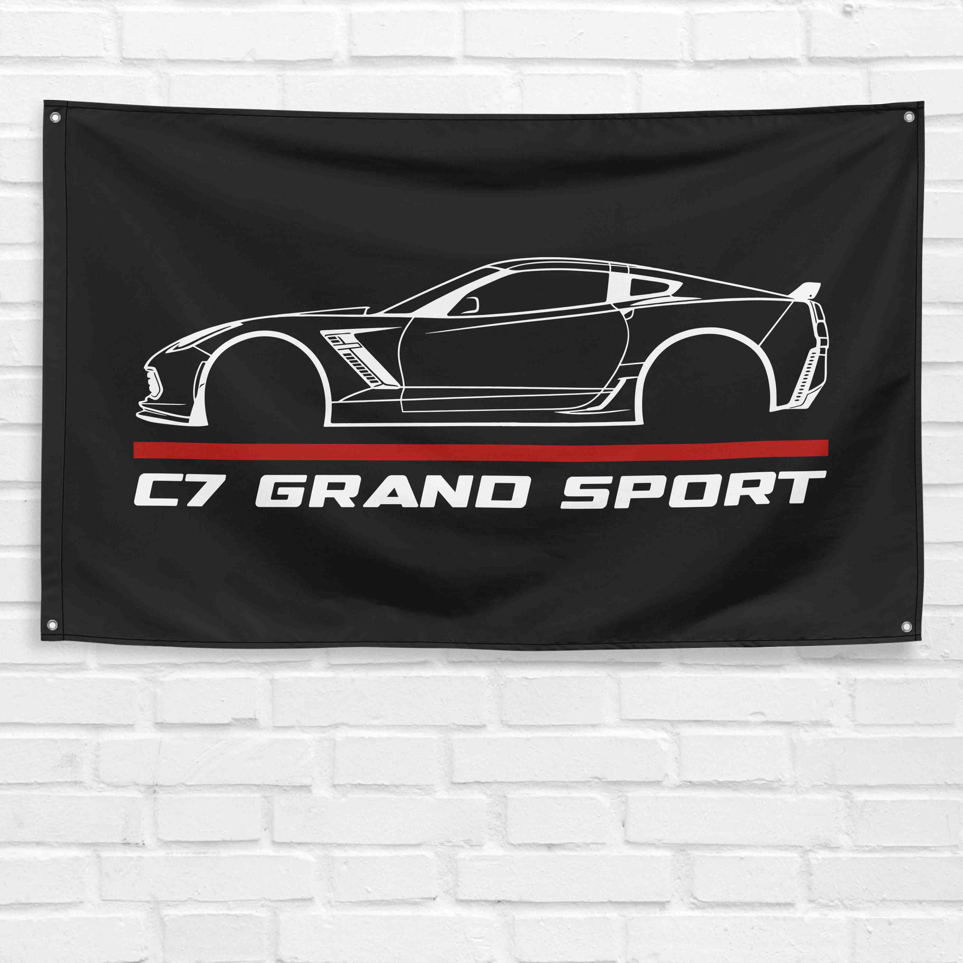 Corvette C7 Grand Sport 3x5 ft Flag Garage Wall Decor Birthday Gift Banner