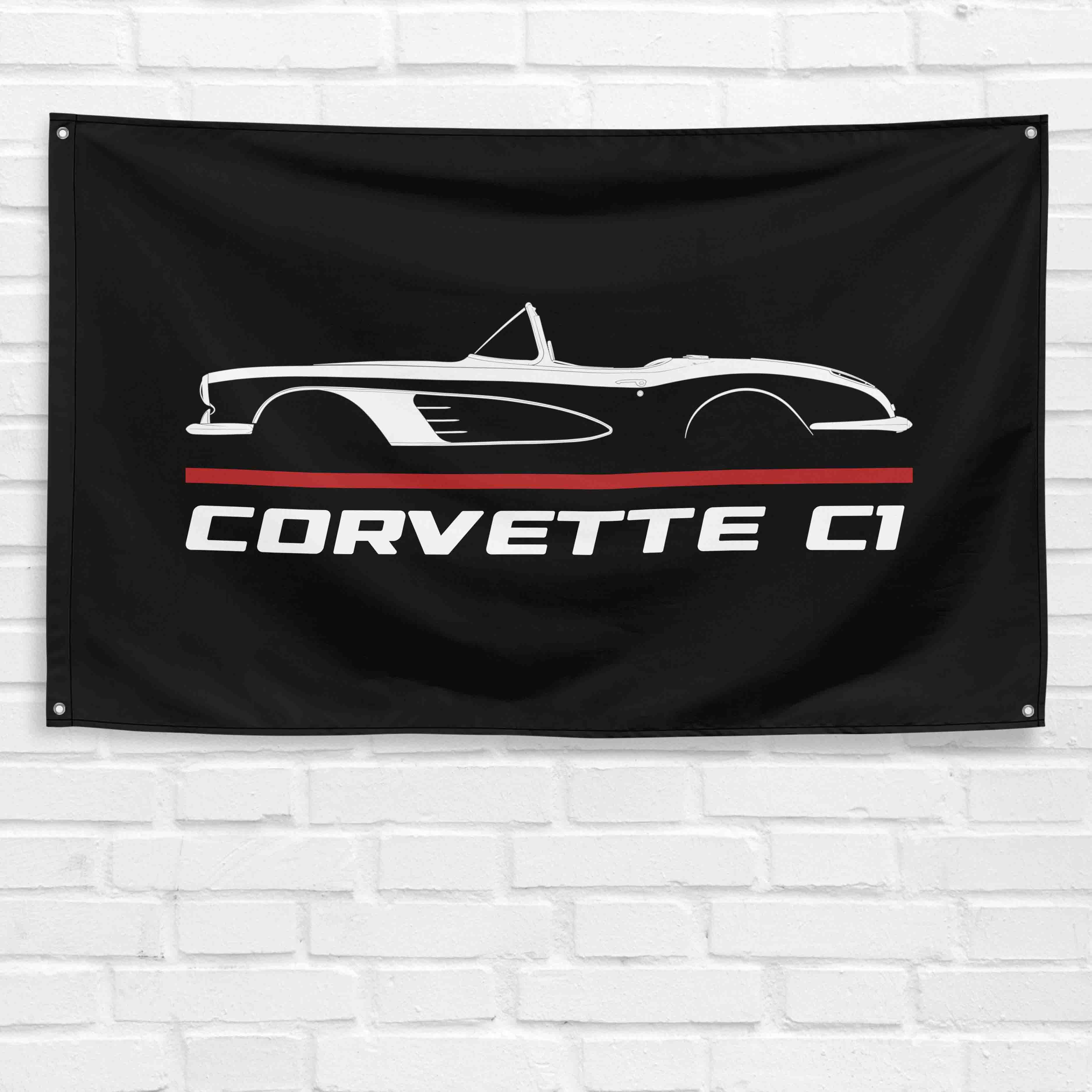 Corvette C1 1956-1960 3x5 ft Flag Garage Wall Decor Birthday Gift Banner