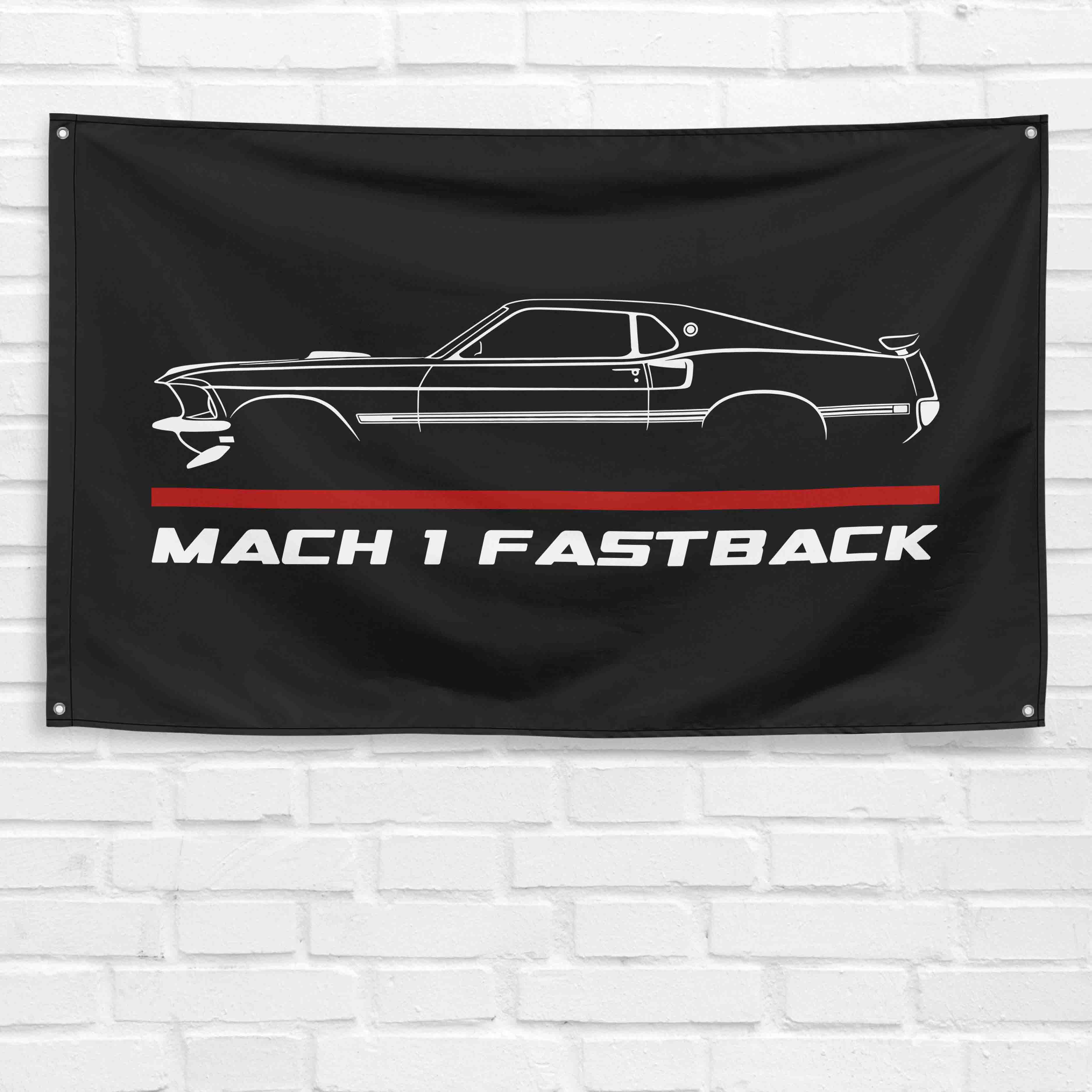 Mustang Mach 1 Fastback 1969 3x5 ft Flag Garage Wall Decor Birthday Gift Banner