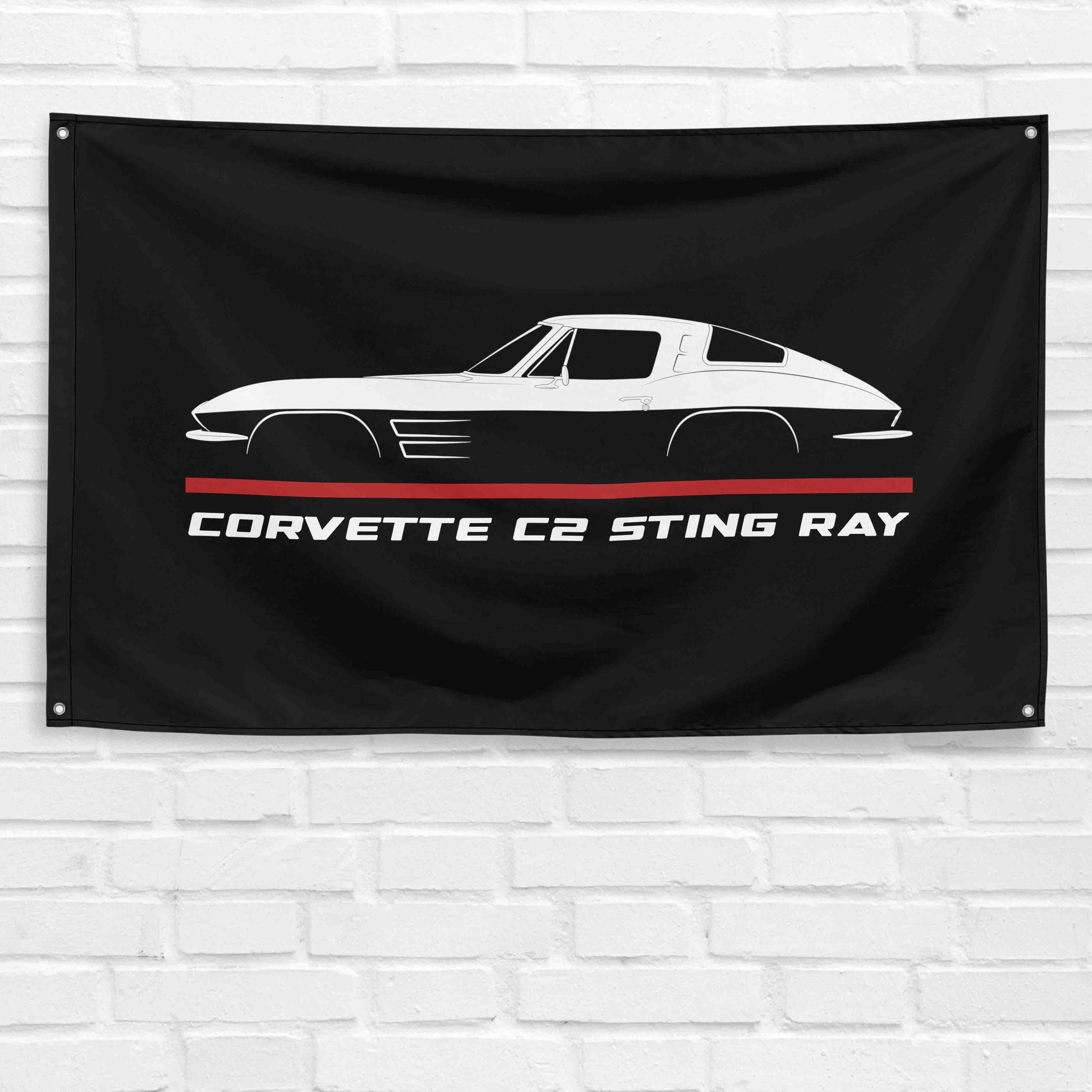 Corvette C2 Sting Ray 1963-1964 3x5 ft Flag Garage Wall Decor Banner