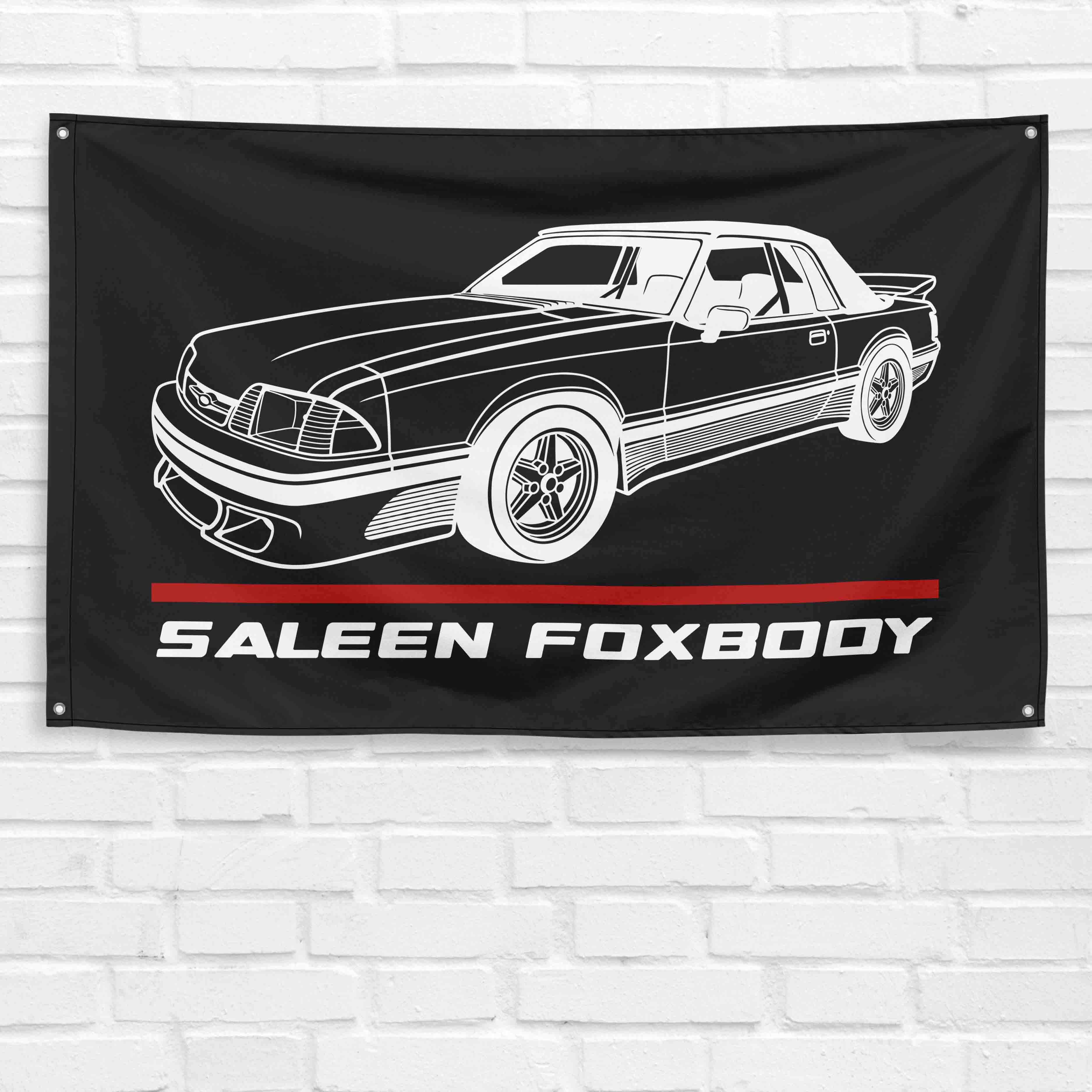 Mustang Saleen Foxbody 1992 3x5 ft Flag Garage Wall Decor Birthday Gift Banner