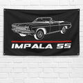 Impala SS Convertible 1966 3QTR 3x5 ft Flag Garage Wall Decor Banner