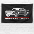 Mustang Mach 1 1969 Fastback 3x5 ft Flag Garage Wall Decor Birthday Gift Banner