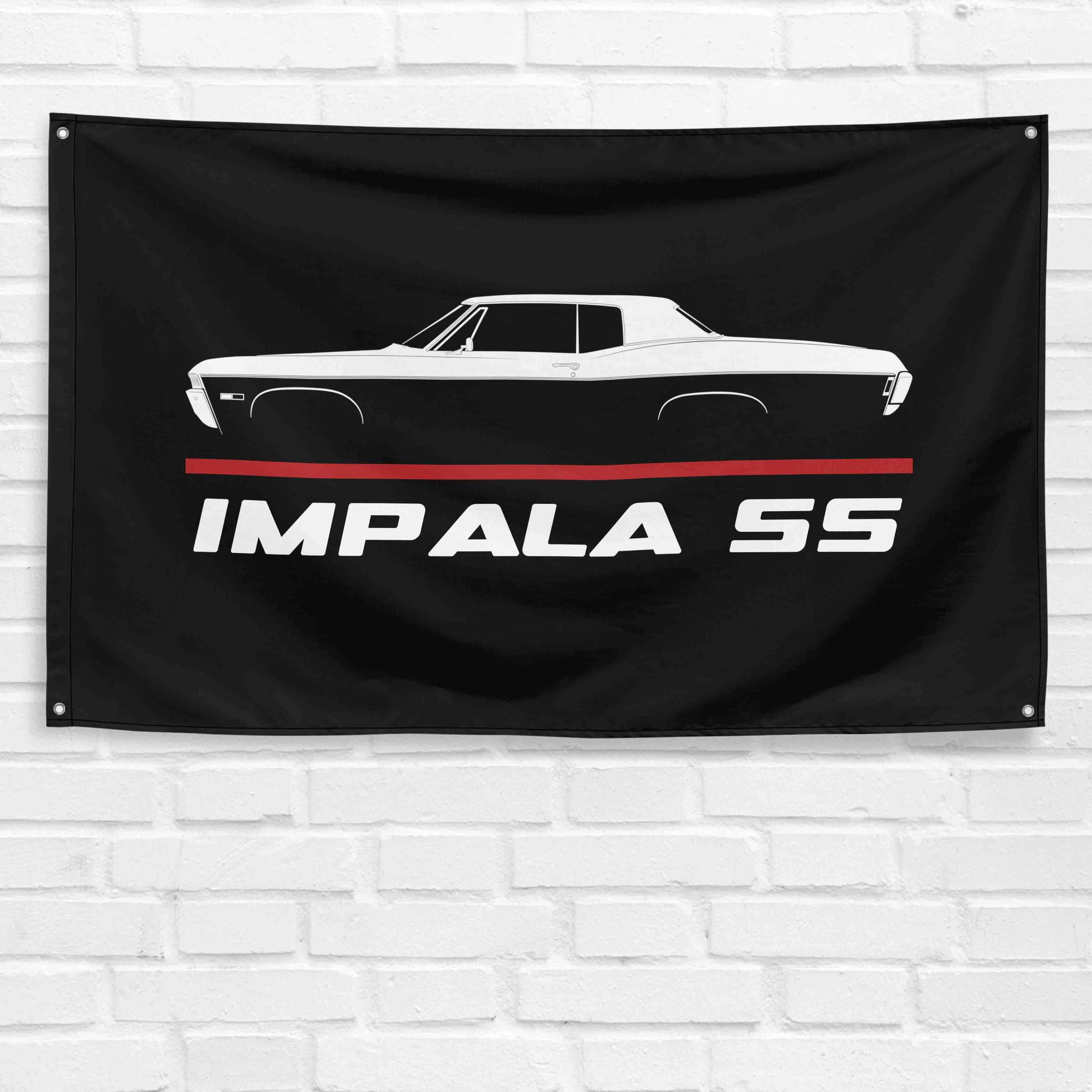 Impala SS 1968 3x5 ft Flag Garage Wall Decor Birthday Gift Banner