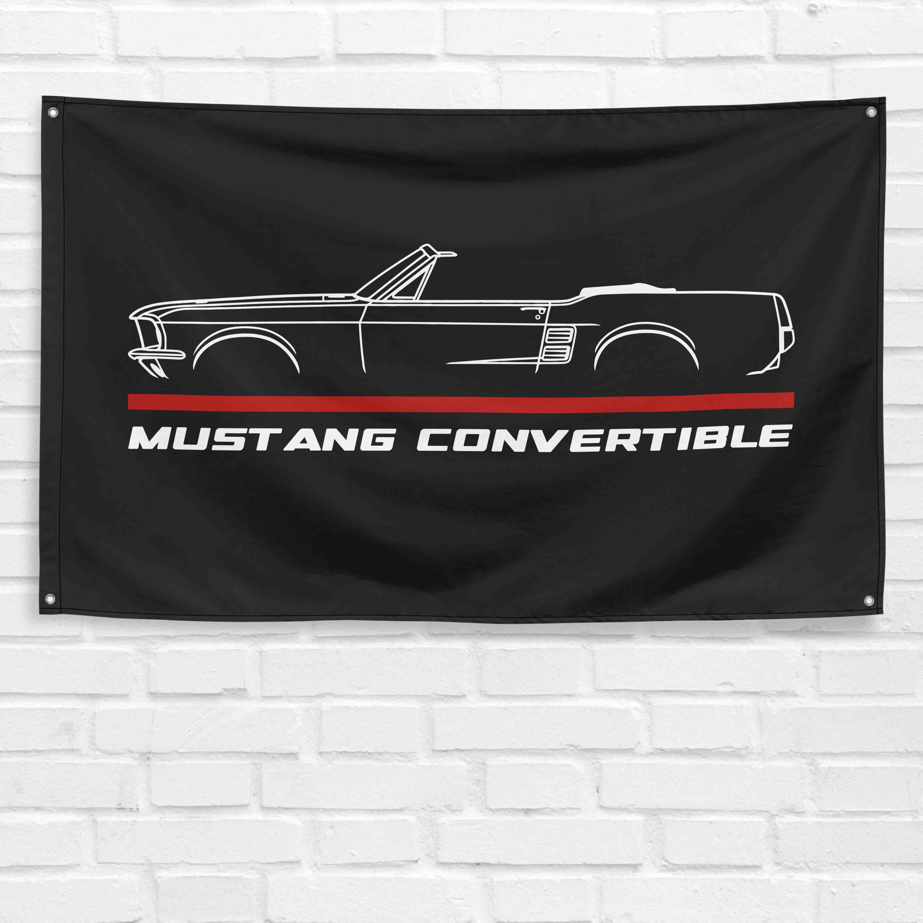 Mustang Convertible 1967 3x5 ft Flag Garage Wall Decor Birthday Gift Banner