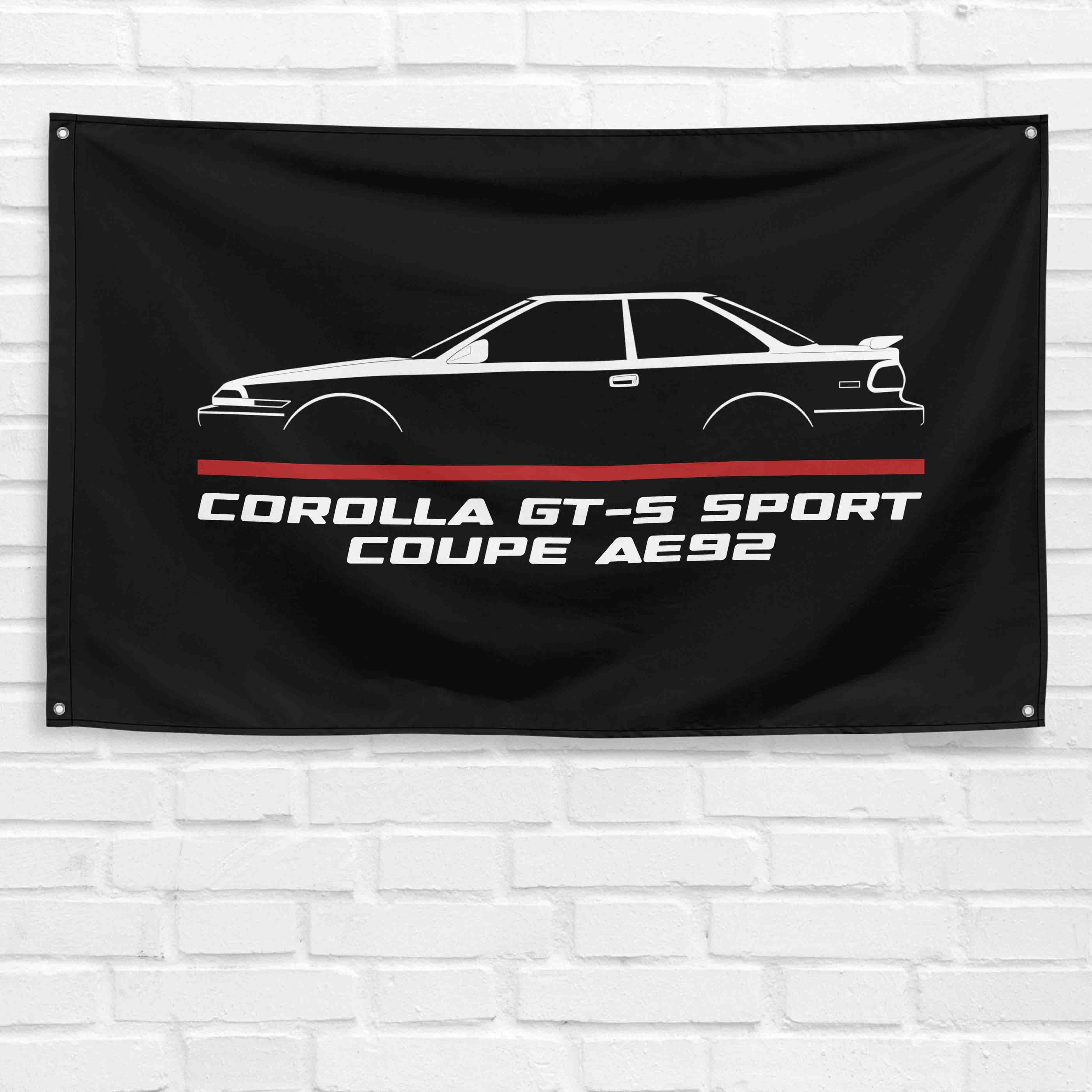 Corolla GT-S Sport Coupe AE92 1987-1990 3x5 ft Flag Garage Wall Decor Banner