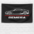 Gemera Supercar 3x5 ft Flag Garage Wall Decor Birthday Gift Banner