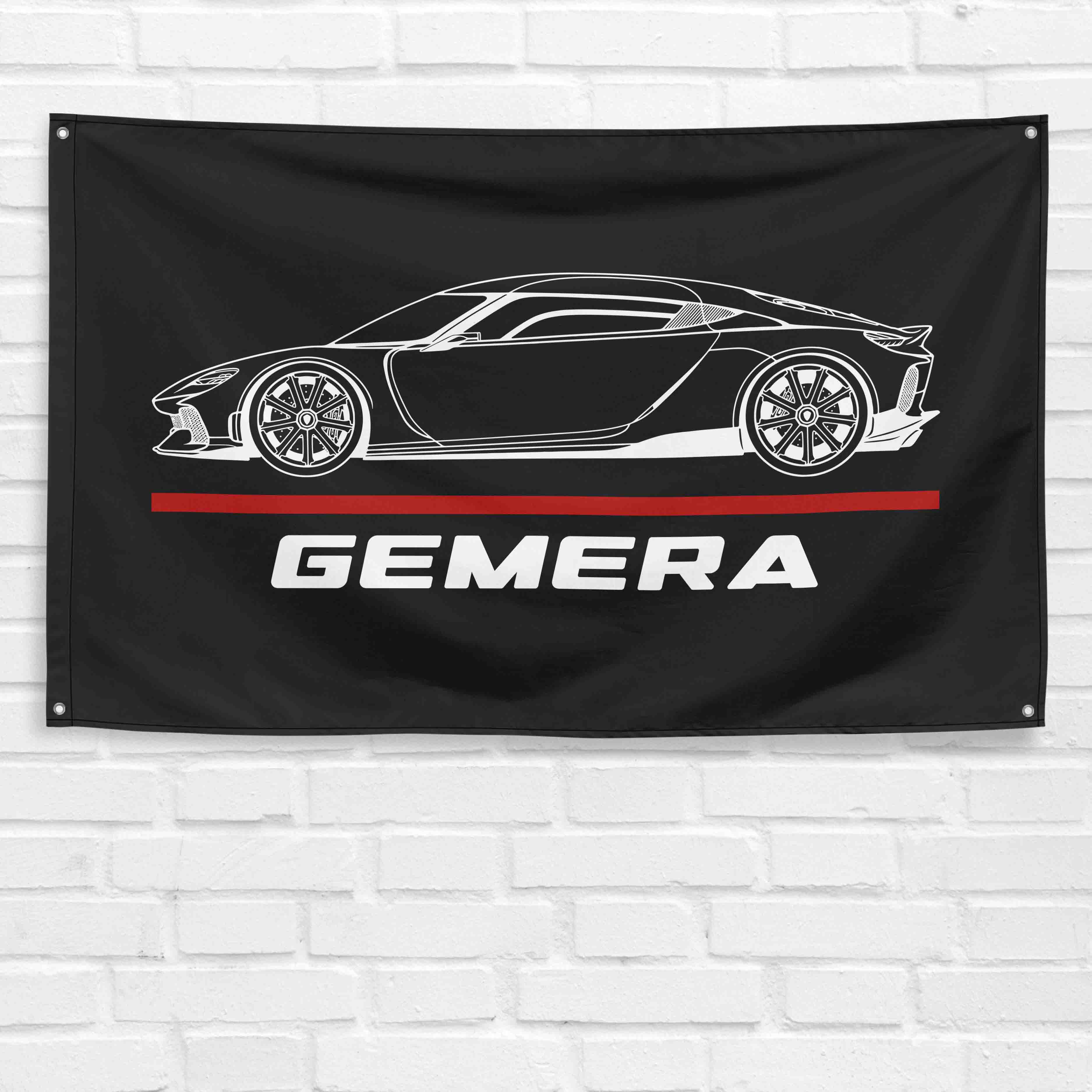 Gemera Supercar 3x5 ft Flag Garage Wall Decor Birthday Gift Banner