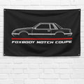 Mustang Foxbody Notch Coupe 1986 3x5 ft Flag Garage Wall Decor Banner