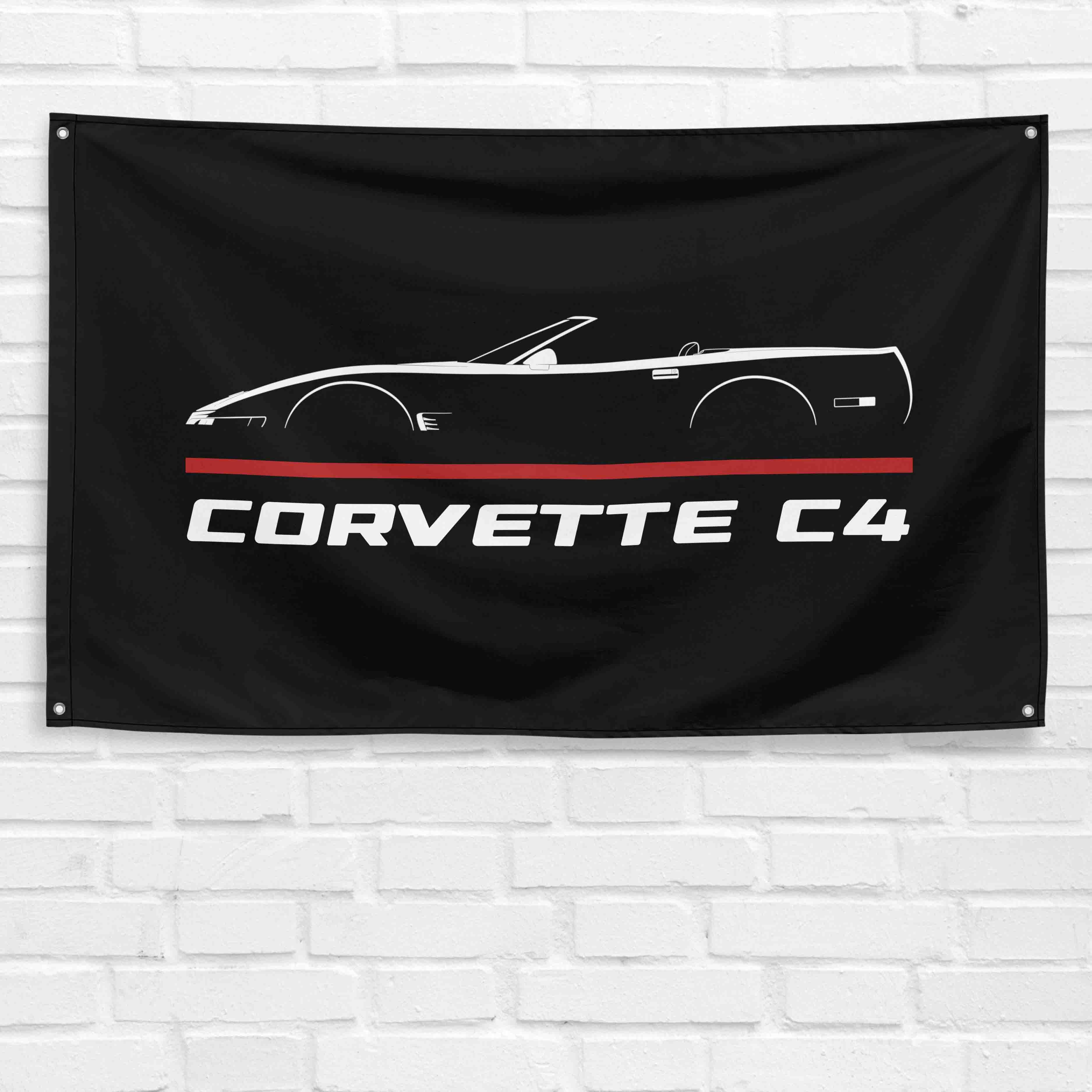 Corvette C4 Convertible 1991-1996 3x5 ft Flag Garage Wall Decor Banner