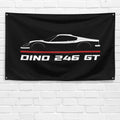 Dino 246 GT 1969-1974 3x5 ft Flag Garage Wall Decor Birthday Gift Banner