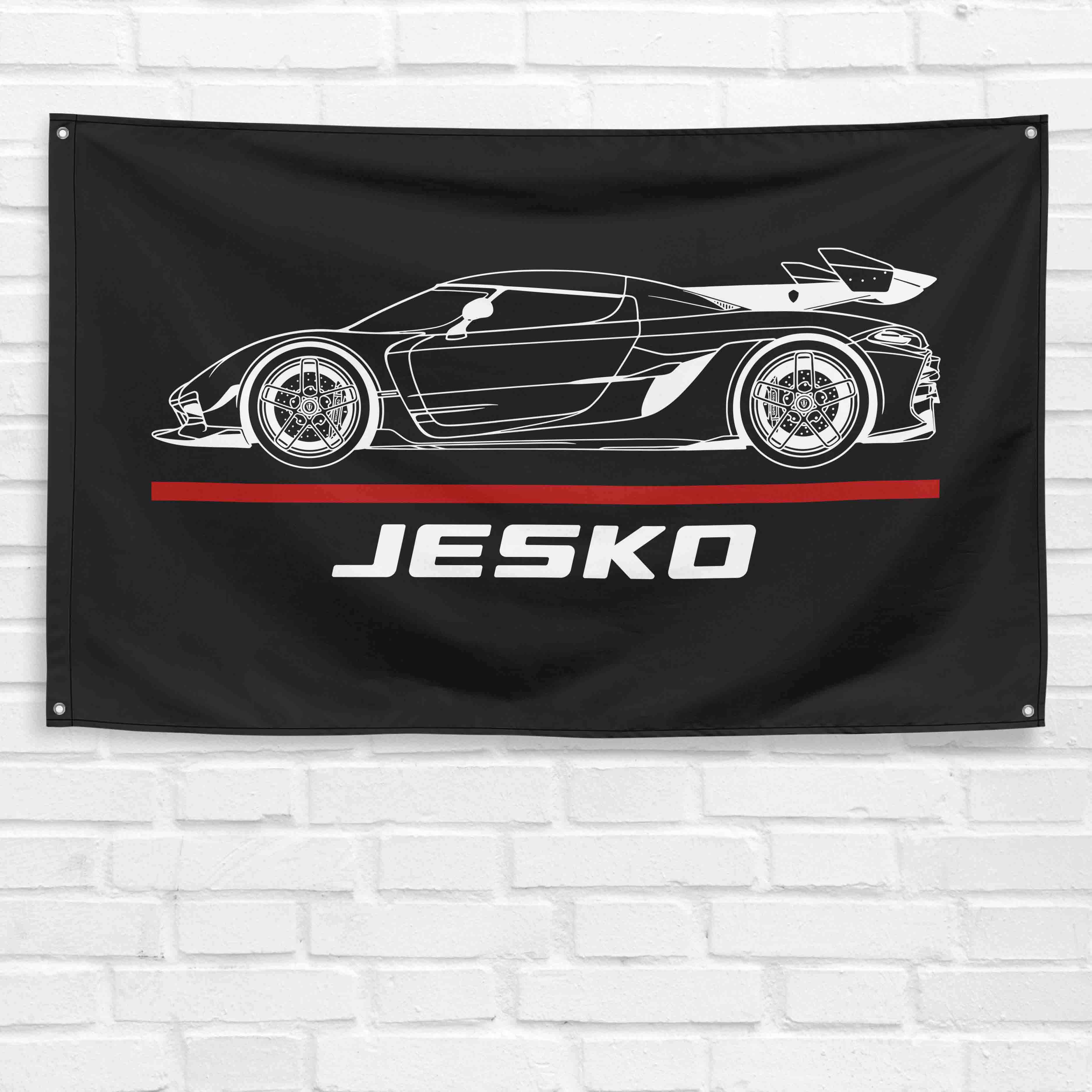 Jesko Supercar 3x5 ft Flag Garage Wall Decor Birthday Gift Banner