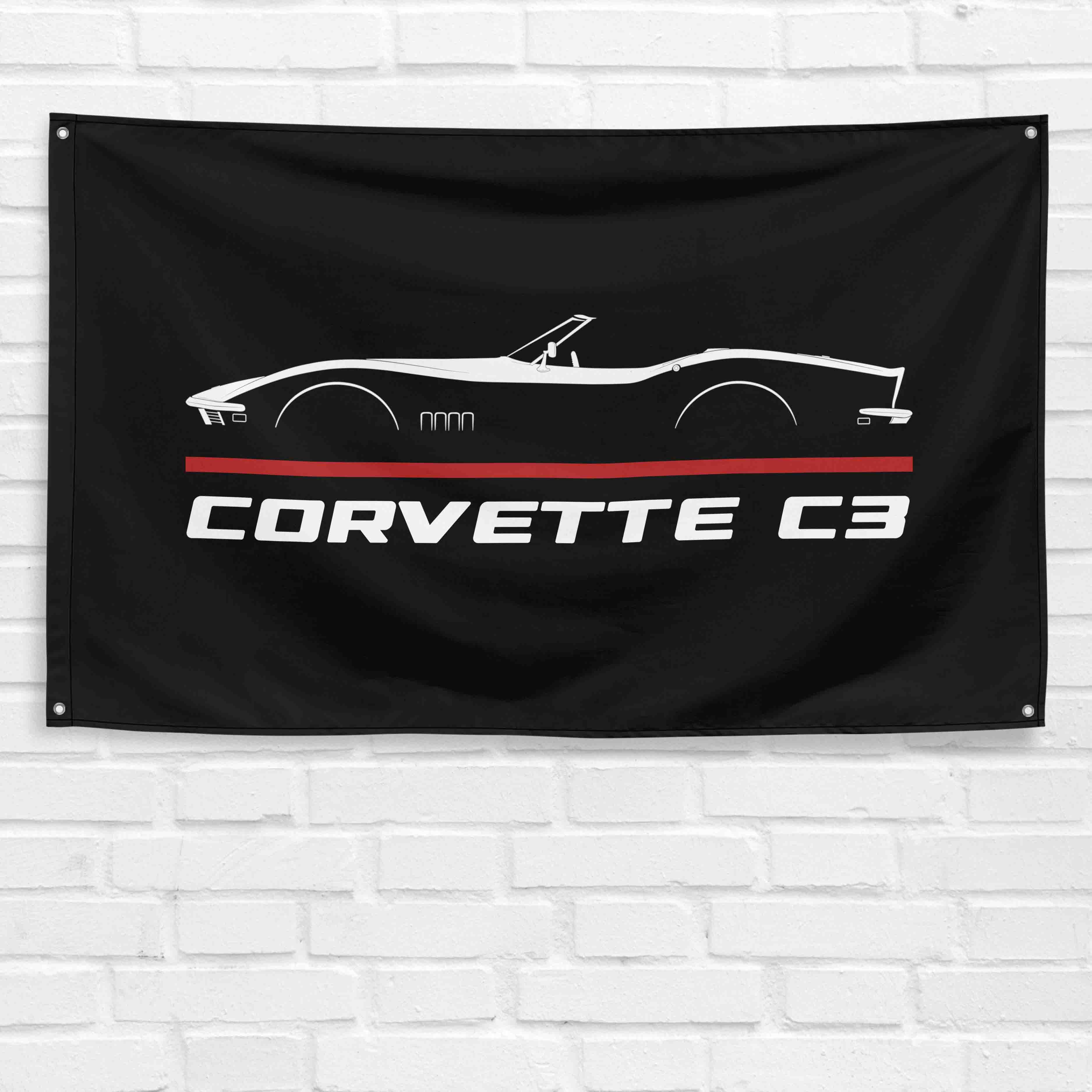 Corvette C3 Convertible 1968-1972 3x5 ft Flag Garage Wall Decor Banner