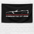 Corvette C7 Z06 Convertible 2014-2019 3x5 ft Flag Garage Wall Decor Banner