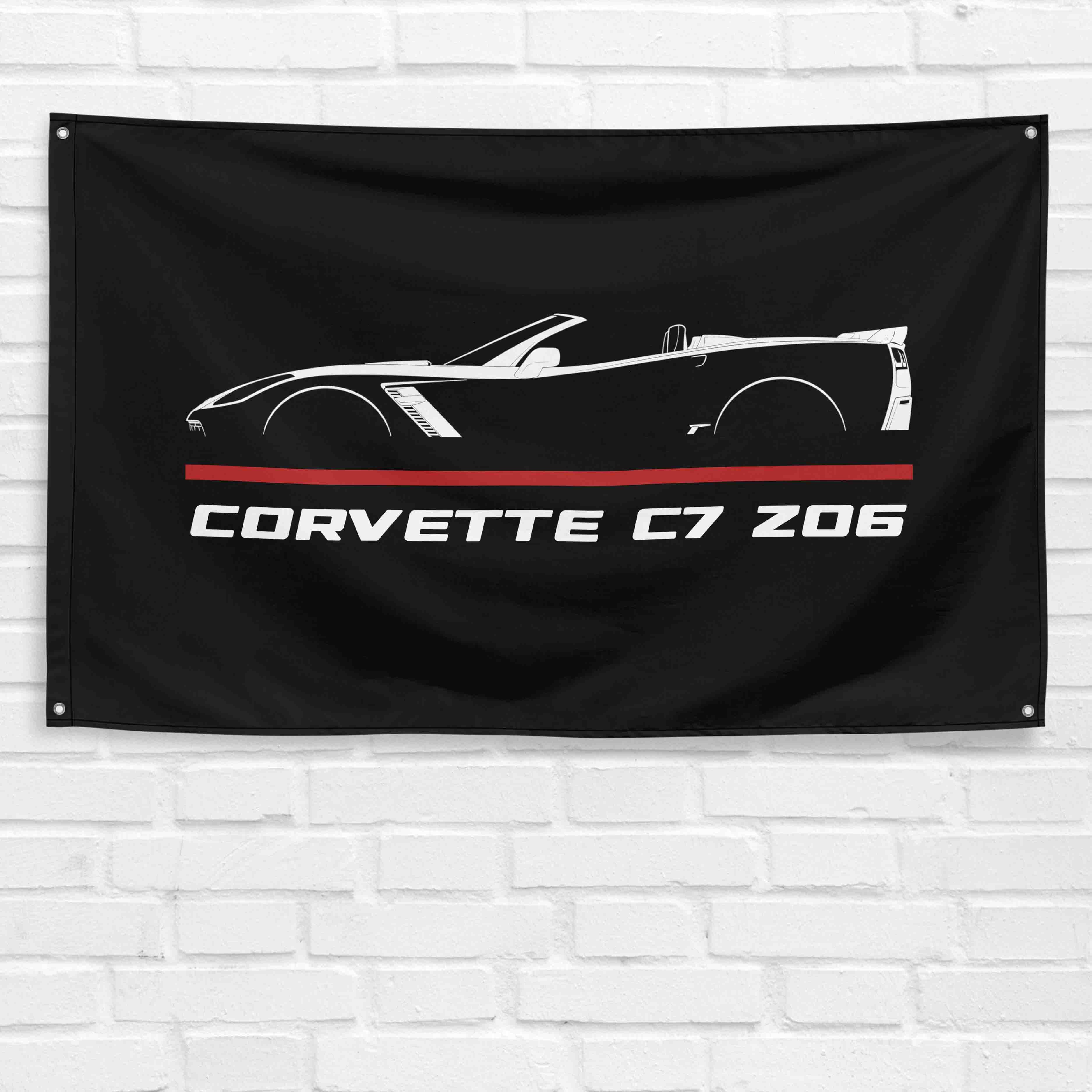 Corvette C7 Z06 Convertible 2014-2019 3x5 ft Flag Garage Wall Decor Banner