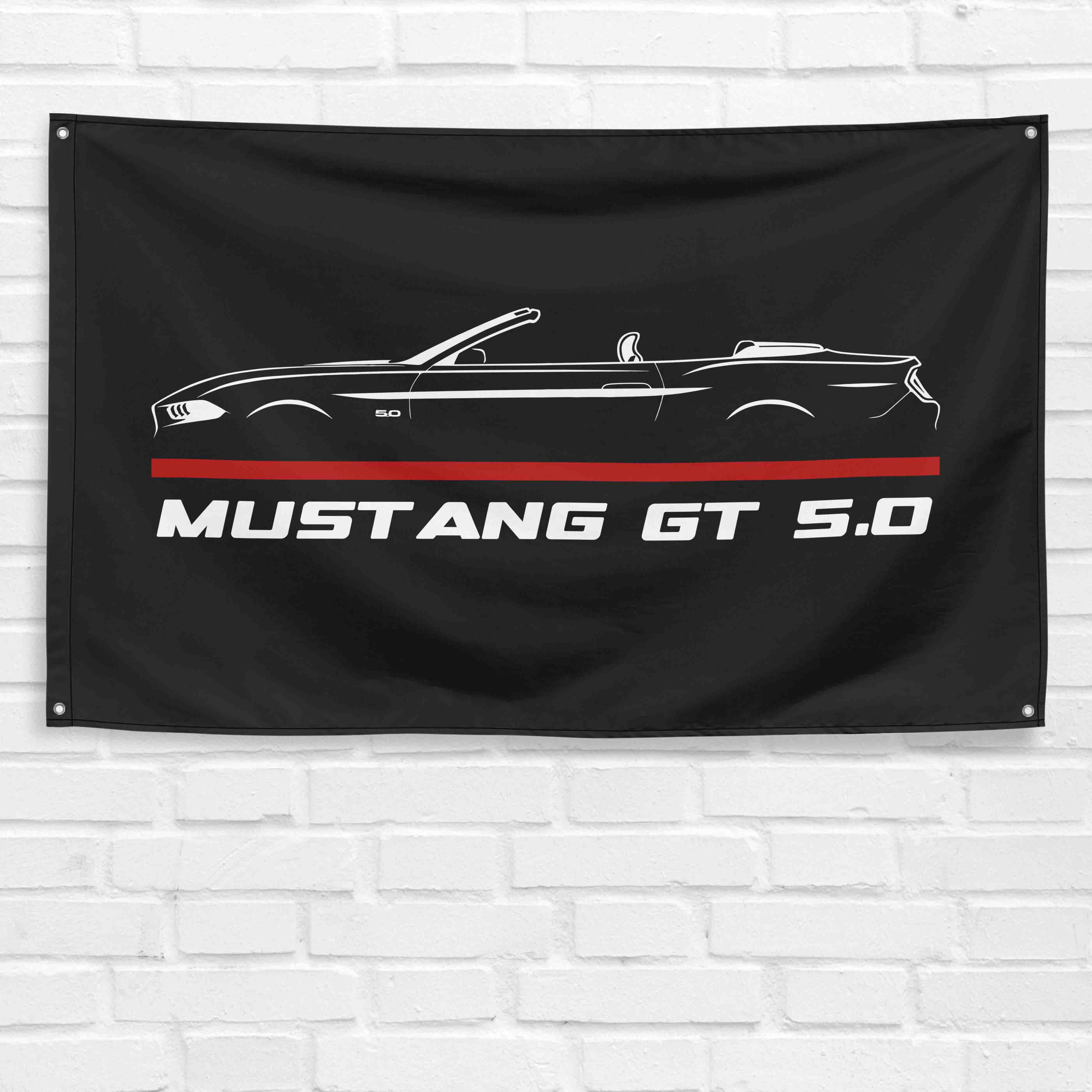 Mustang GT Convertible 2019 3x5 ft Flag Garage Wall Decor Birthday Gift Banner