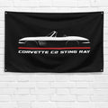 Corvette C2 Sting Ray Convertible 1963-1964 3x5 ft Flag Garage Wall Decor Banner
