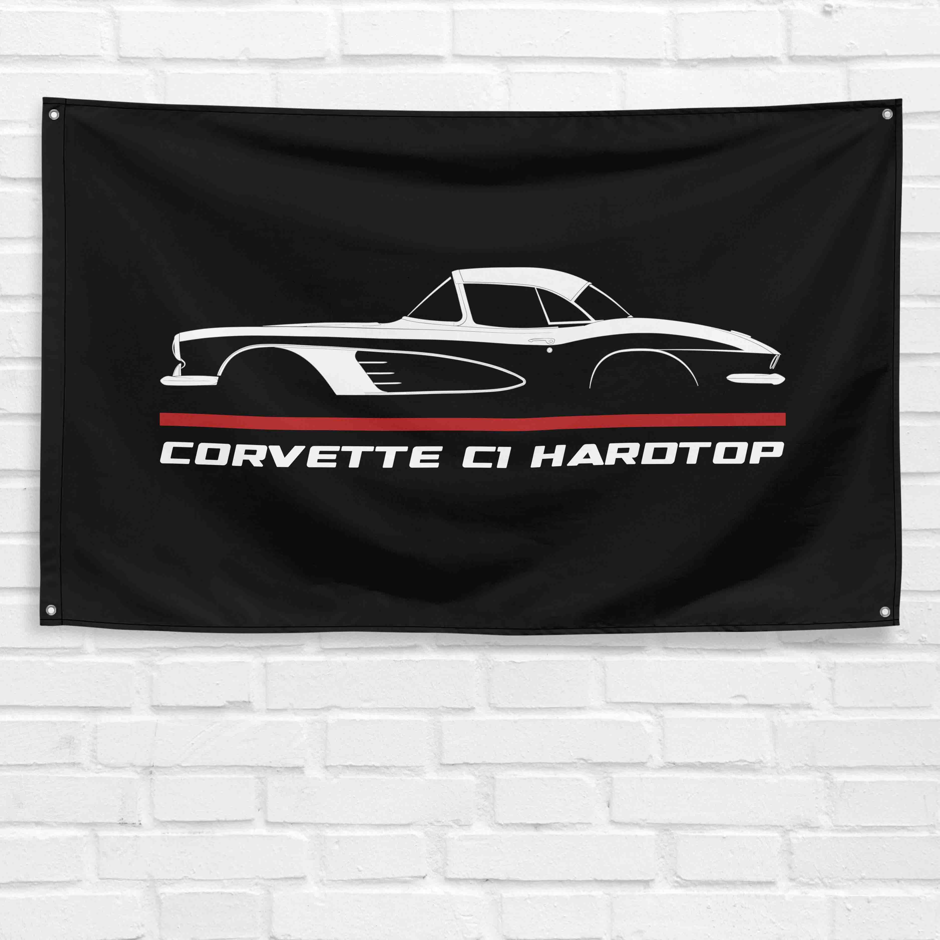 Corvette C1 Hardtop 1961-1962 3x5 ft Flag Garage Wall Decor Birthday Gift Banner