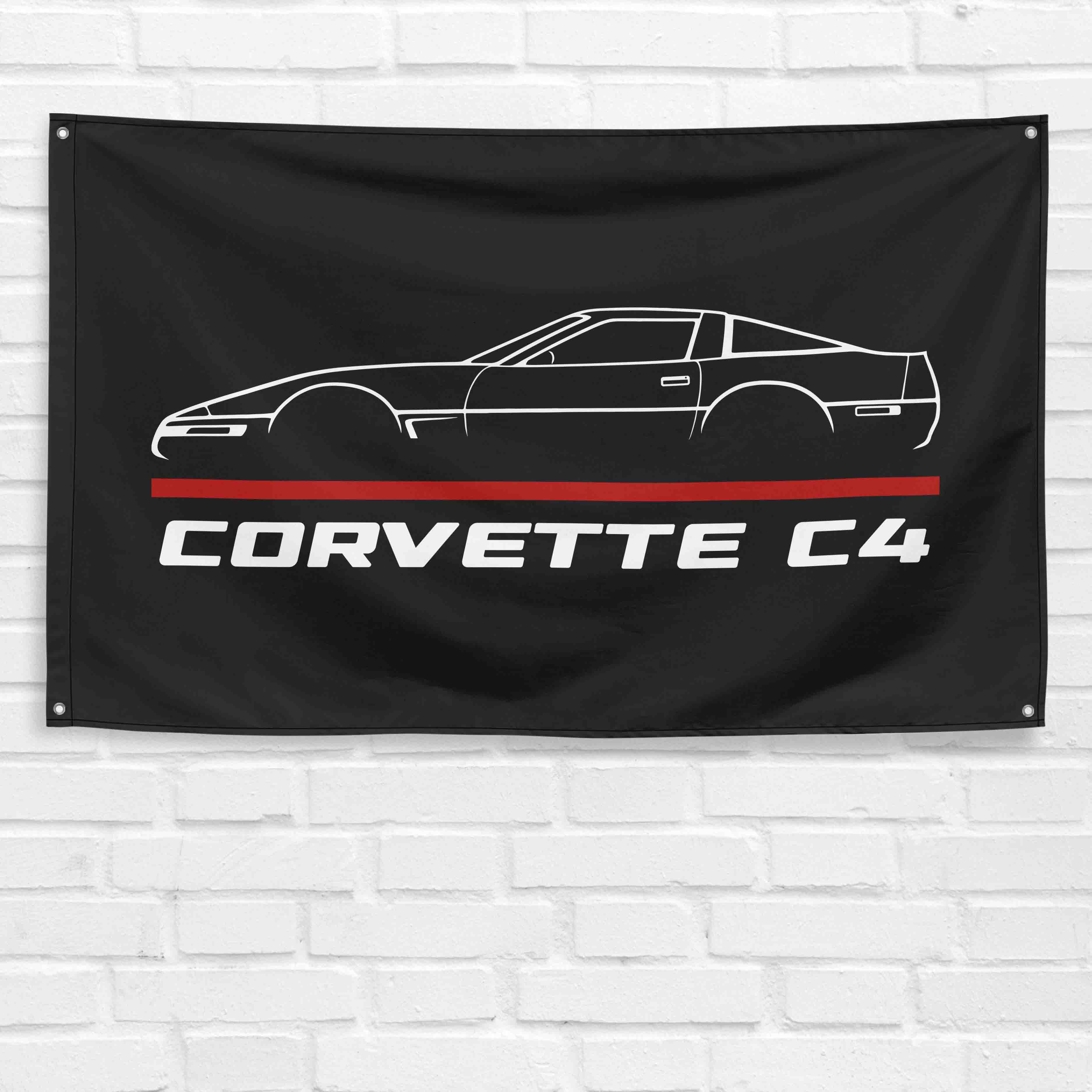 Corvette C4 3x5 ft Flag Garage Wall Decor Birthday Gift Banner