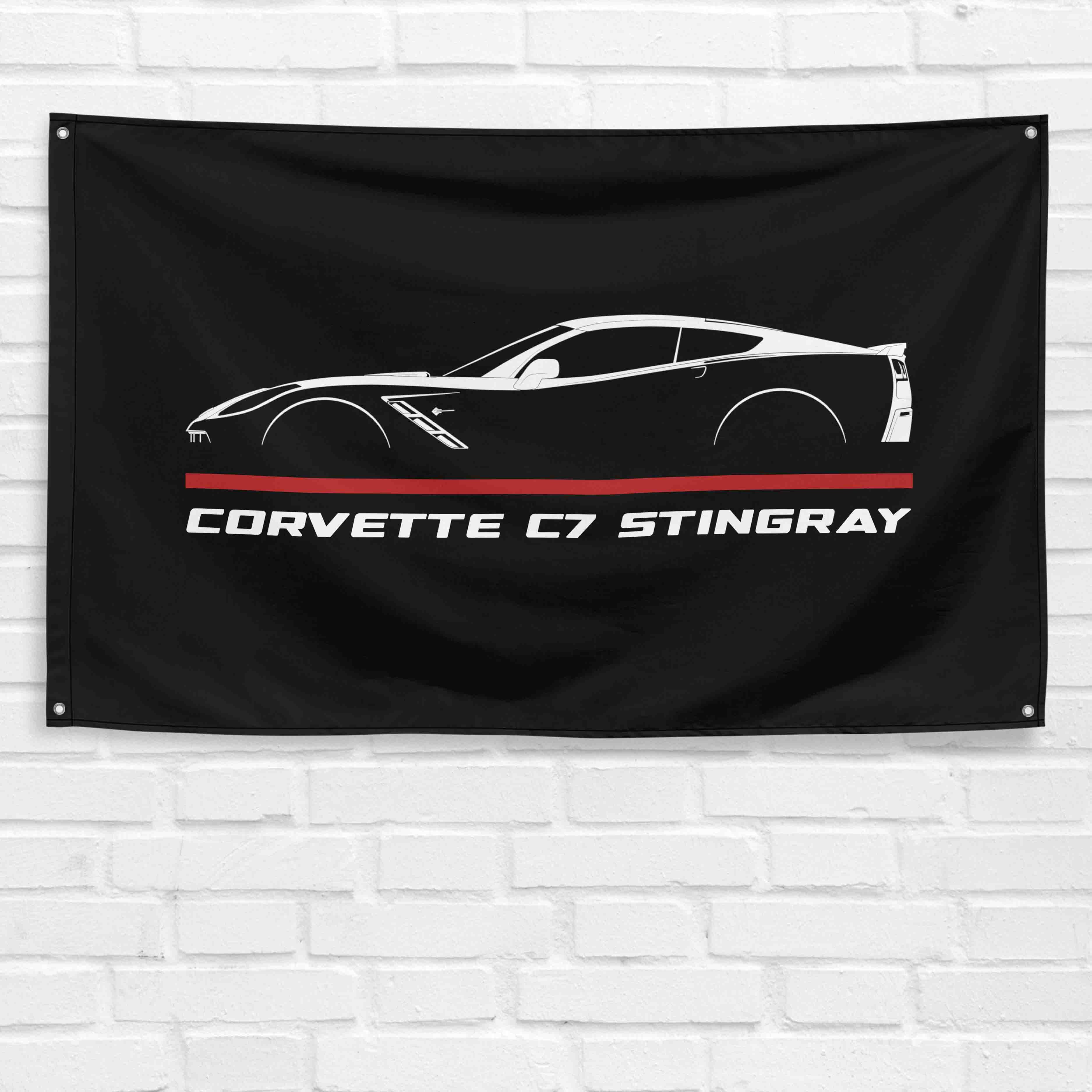 Corvette C7 Stingray 2013-2019 3x5 ft Flag Garage Wall Decor Banner