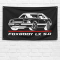 Mustang Foxbody LX 5.0 3x5 ft Flag Garage Wall Decor Birthday Gift Banner