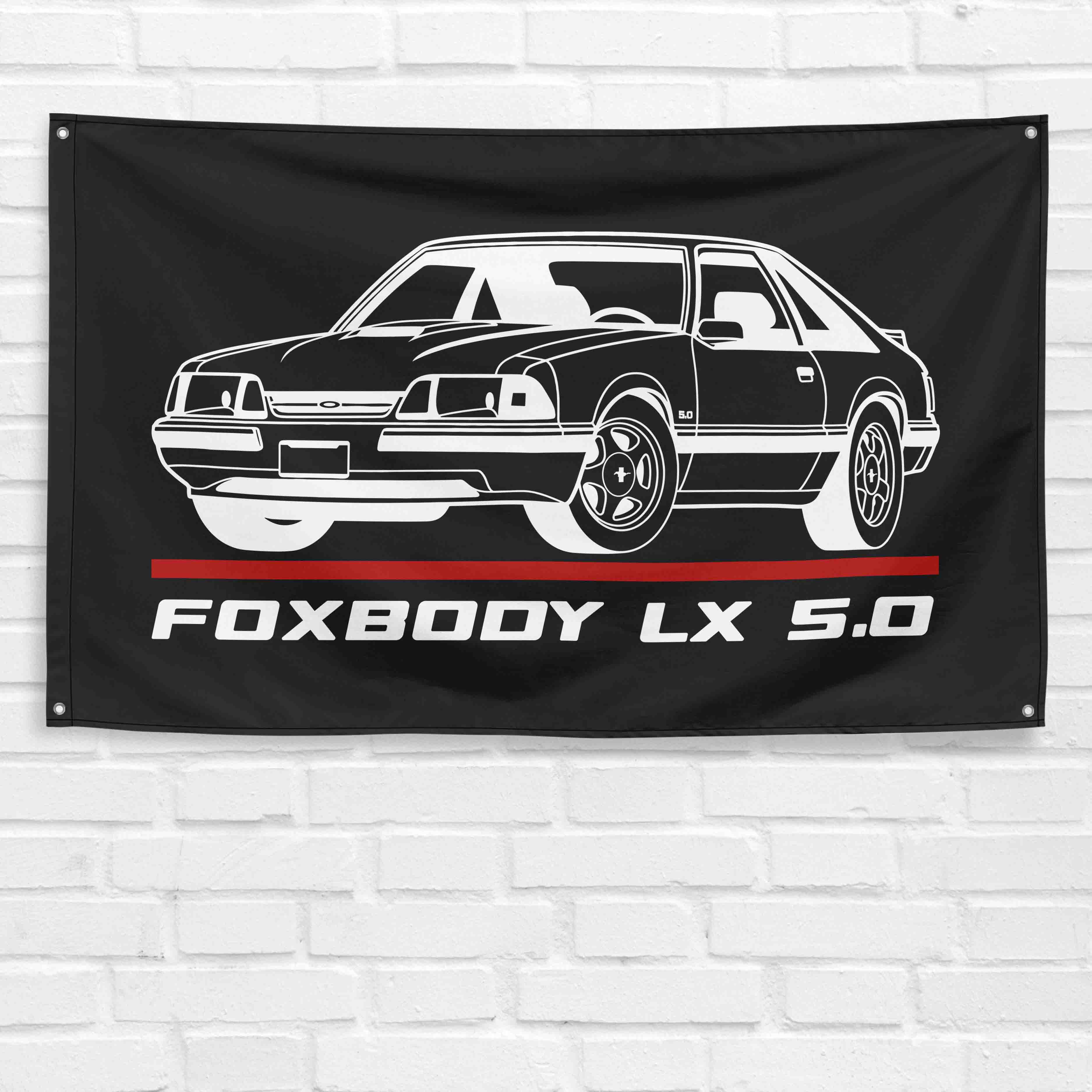 Mustang Foxbody LX 5.0 3x5 ft Flag Garage Wall Decor Birthday Gift Banner