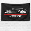 Jesko Absolut Supercar 3x5 ft Flag Garage Wall Decor Birthday Gift Banner