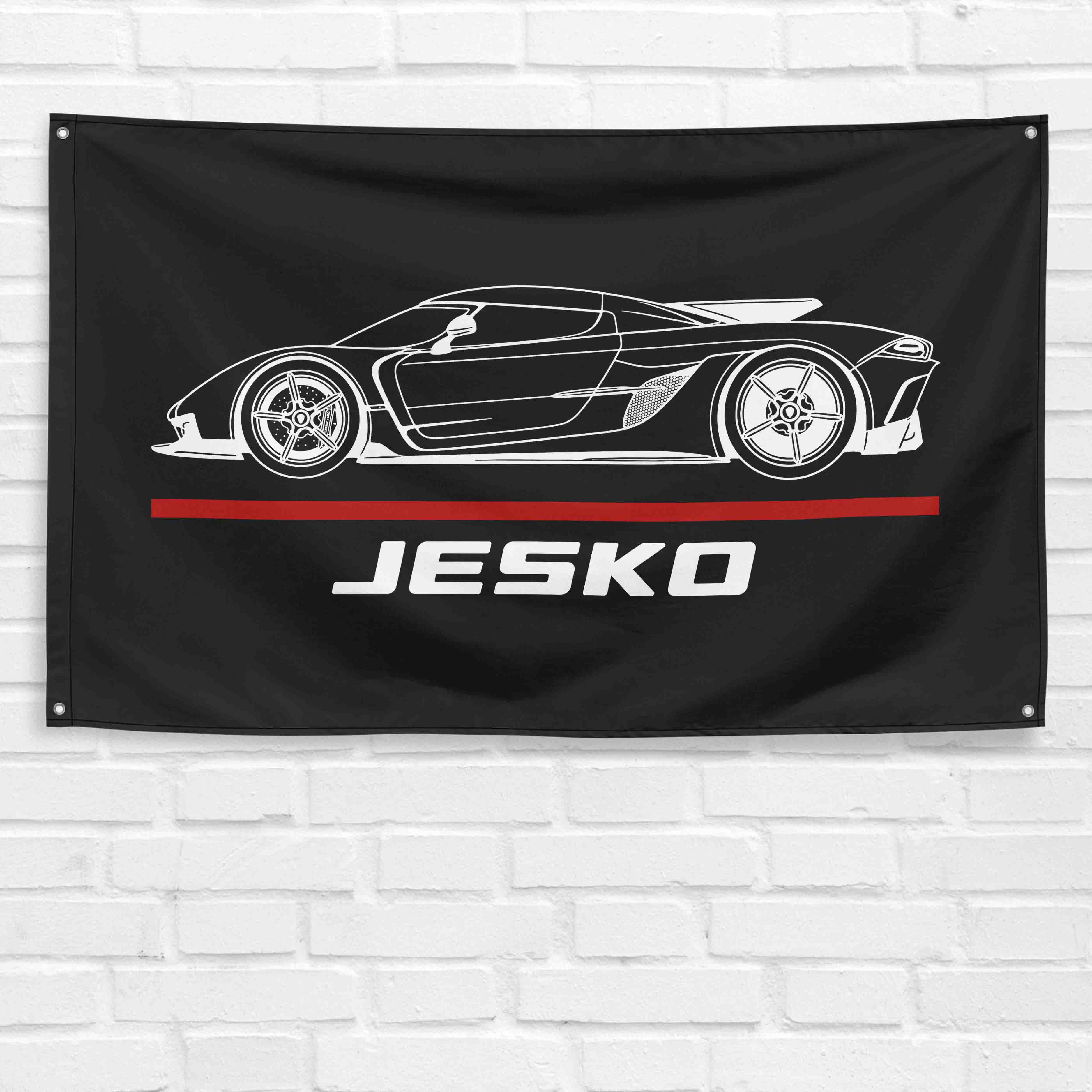 Jesko Absolut Supercar 3x5 ft Flag Garage Wall Decor Birthday Gift Banner