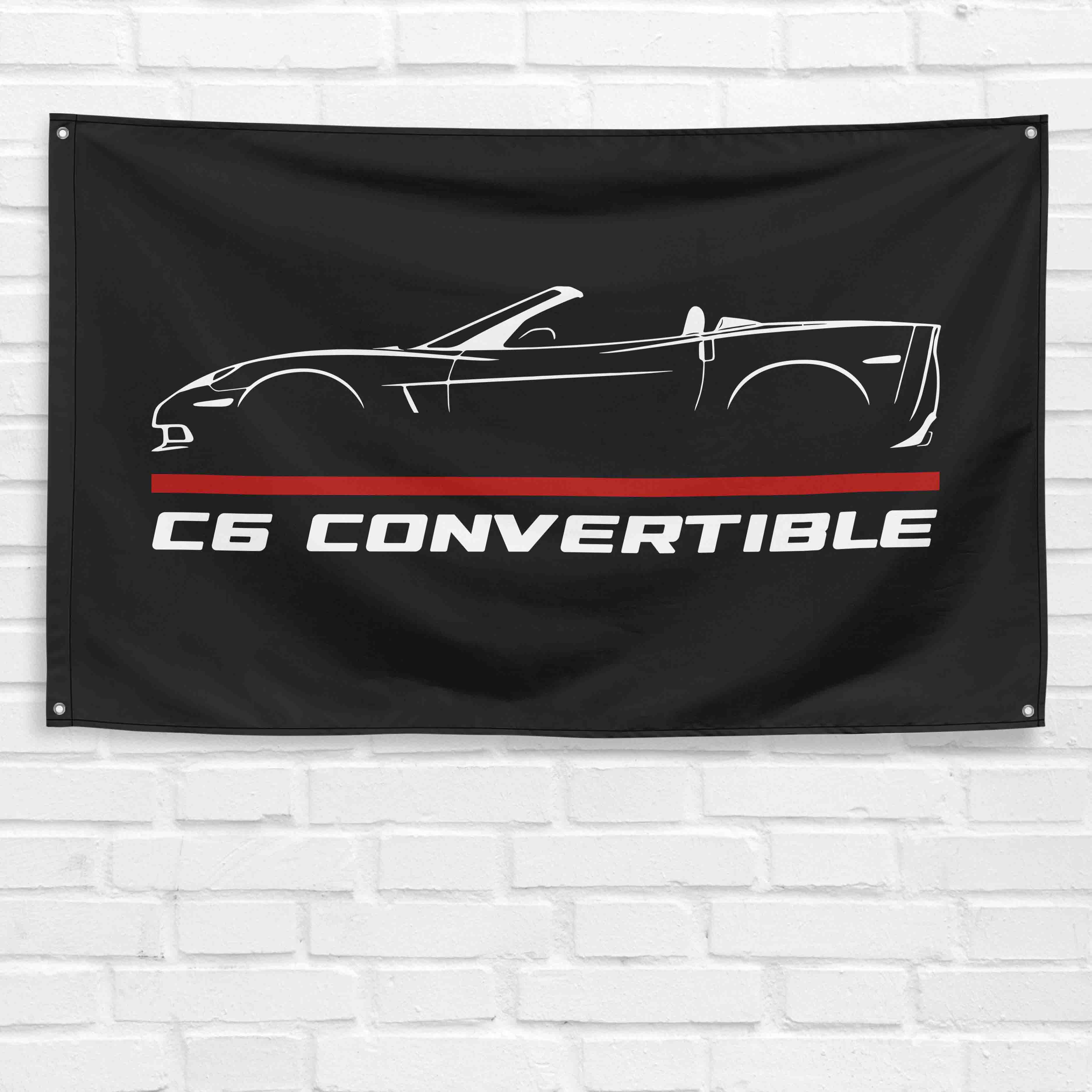 Corvette C6 Convertible 3x5 ft Flag Garage Wall Decor Birthday Gift Banner