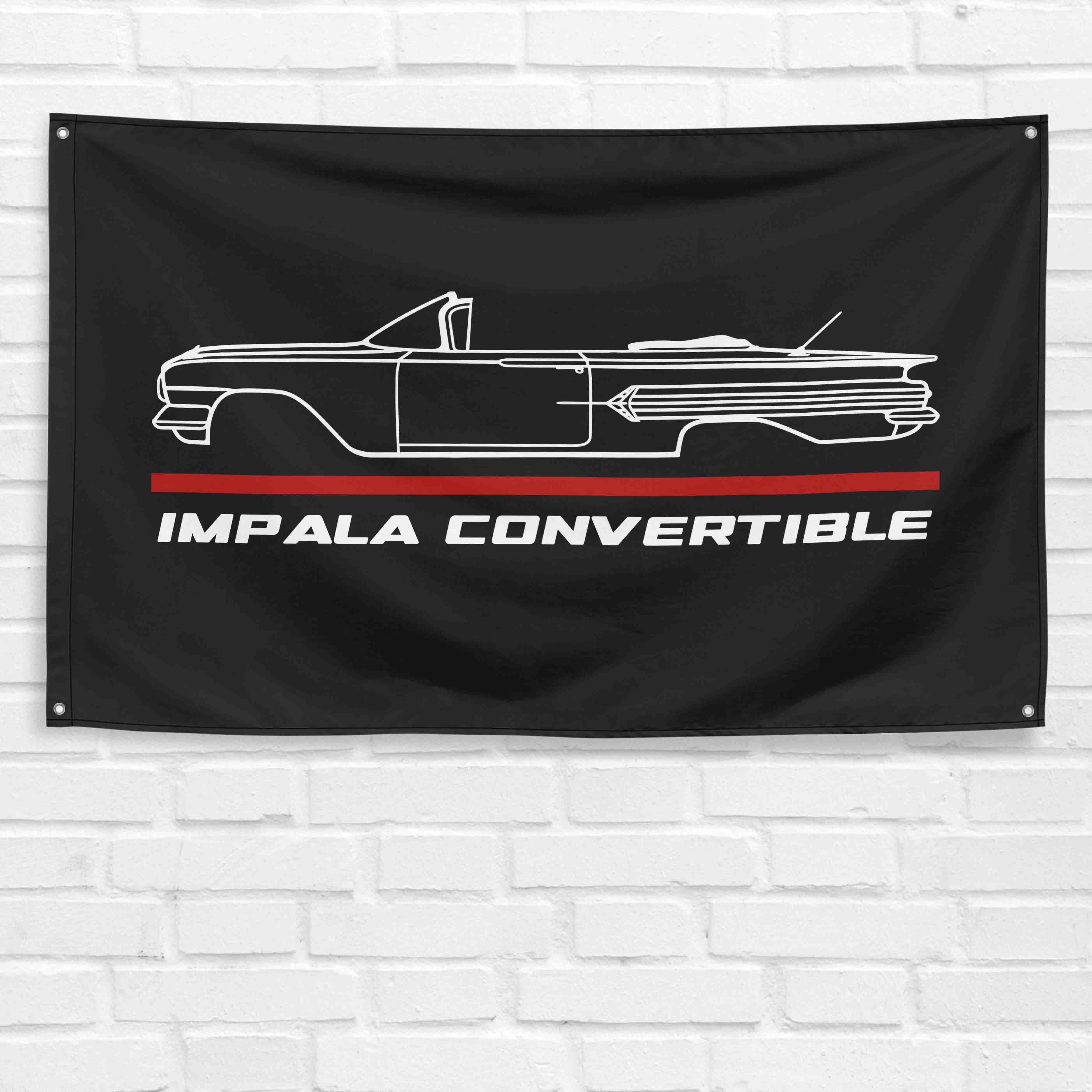 Impala Convertible 1960 3x5 ft Flag Garage Wall Decor Birthday Gift Banner