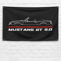 Mustang GT 5.0 Foxbody Convertible 3x5 ft Flag Garage Wall Decor Banner