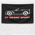 Corvette C7 Grand Sport Convertible 3x5 ft Flag Garage Wall Decor Banner