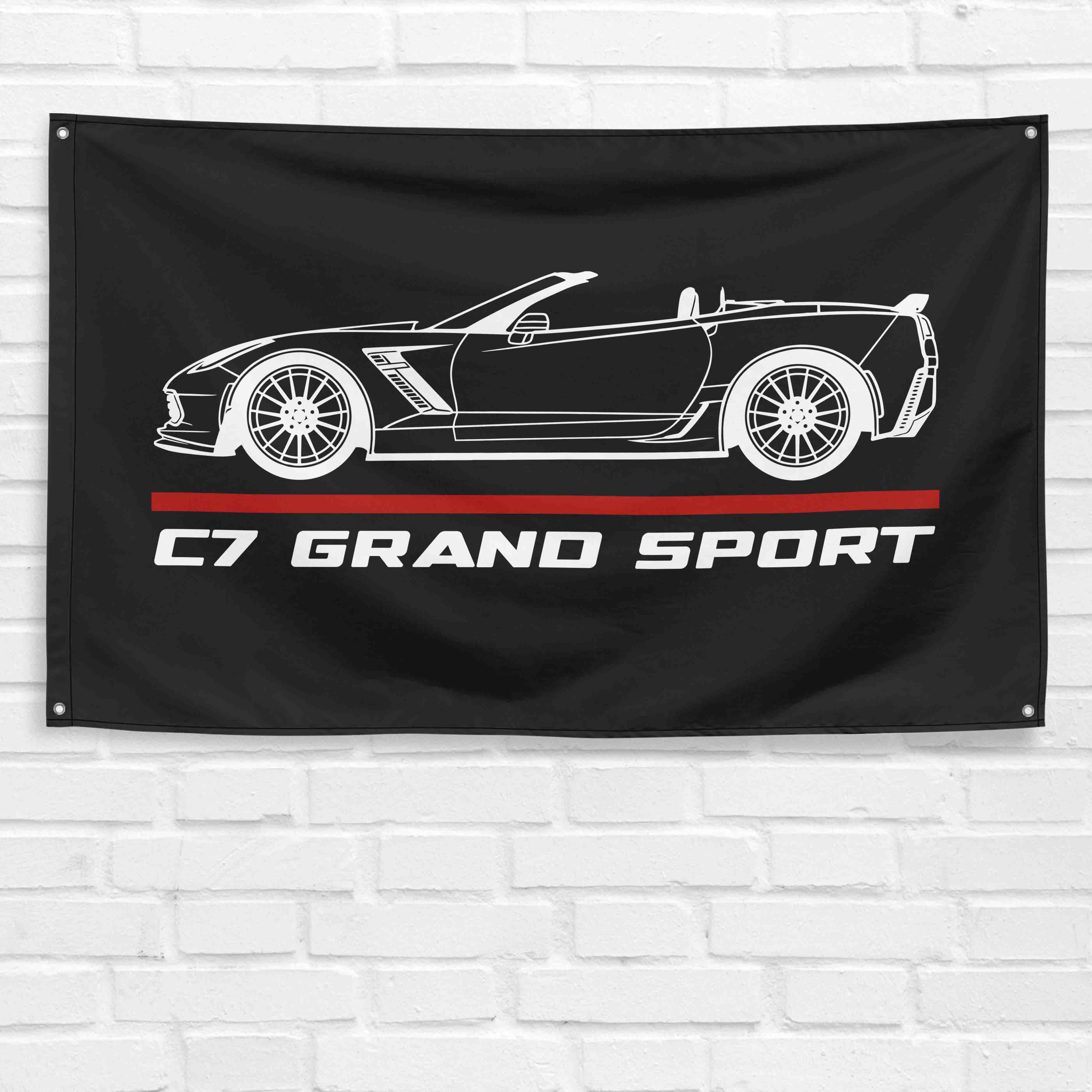 Corvette C7 Grand Sport Convertible 3x5 ft Flag Garage Wall Decor Banner