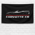 Corvette C6 Convertible 2004-2013 3x5 ft Flag Garage Wall Decor Banner