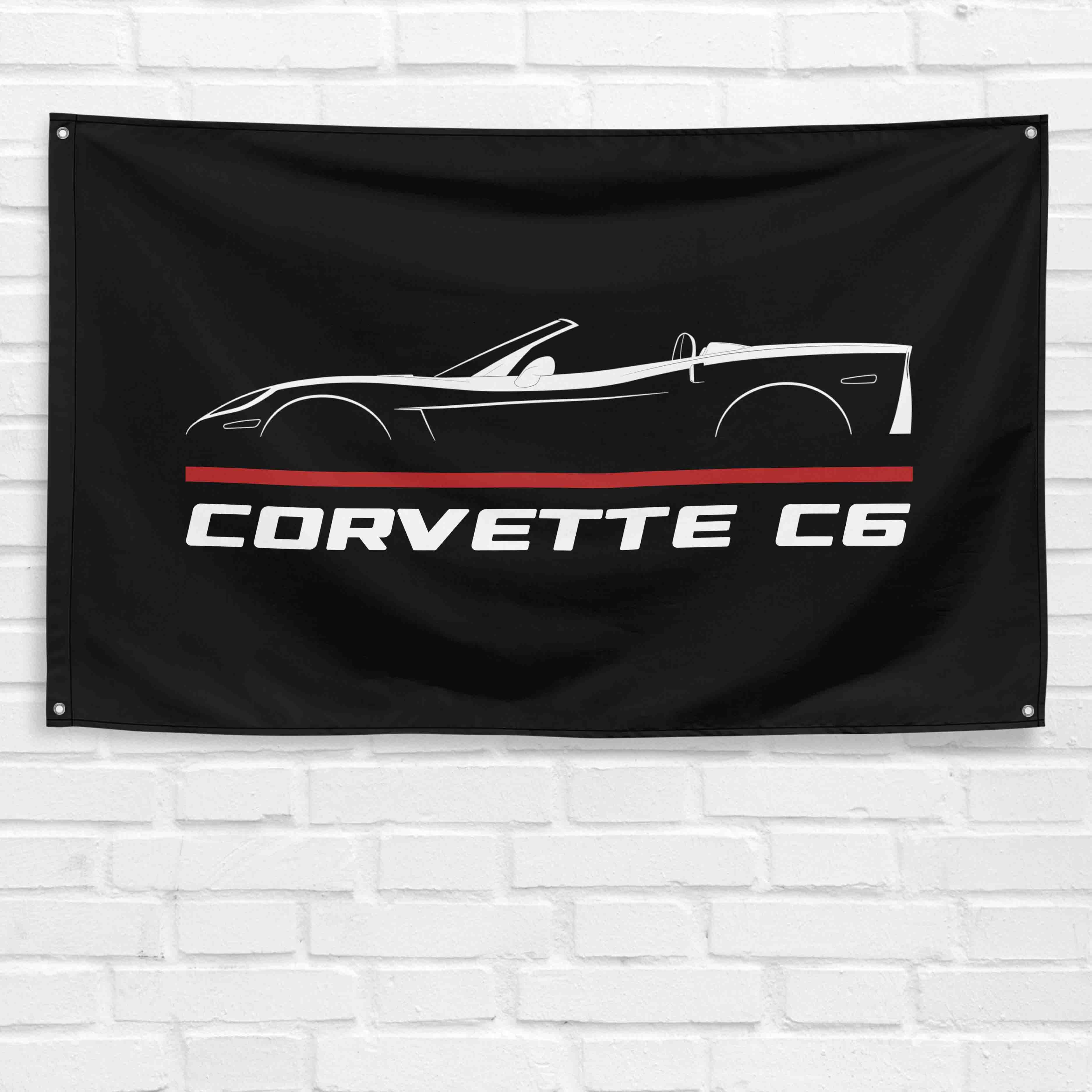 Corvette C6 Convertible 2004-2013 3x5 ft Flag Garage Wall Decor Banner