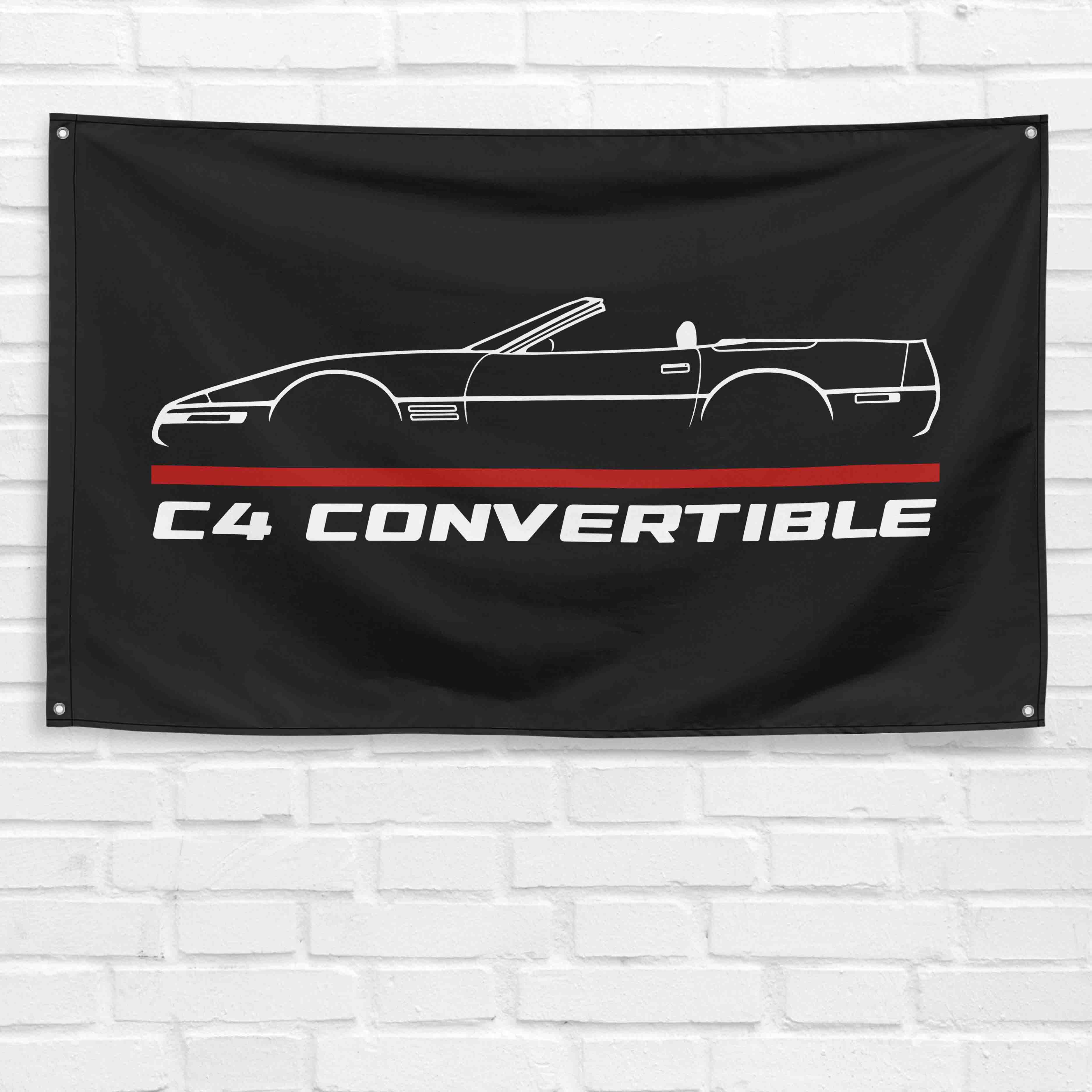 Corvette C4 Convertible 3x5 ft Flag Garage Wall Decor Birthday Gift Banner