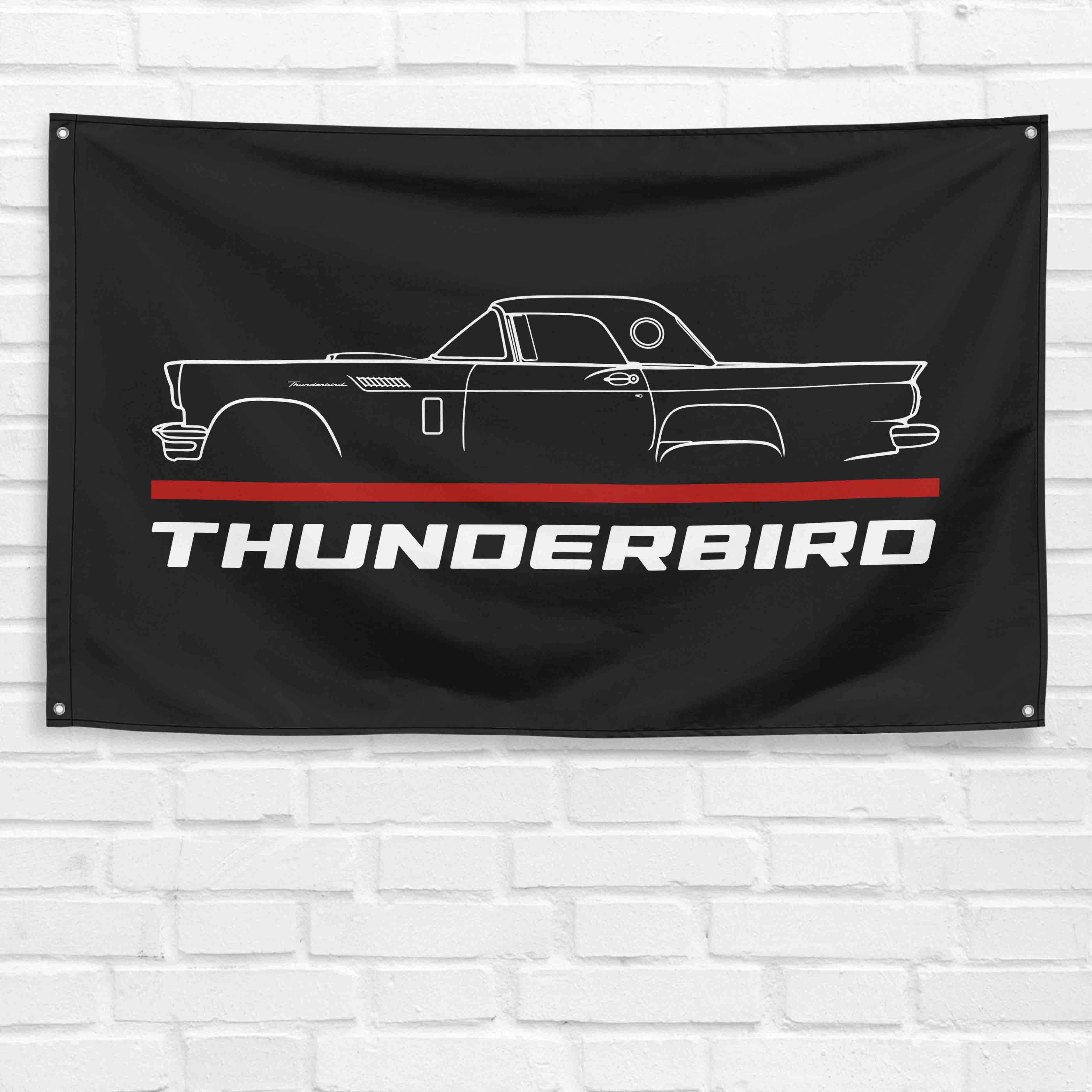Thunderbird T-Bird 1957 3x5 ft Flag Garage Wall Decor Birthday Gift Banner