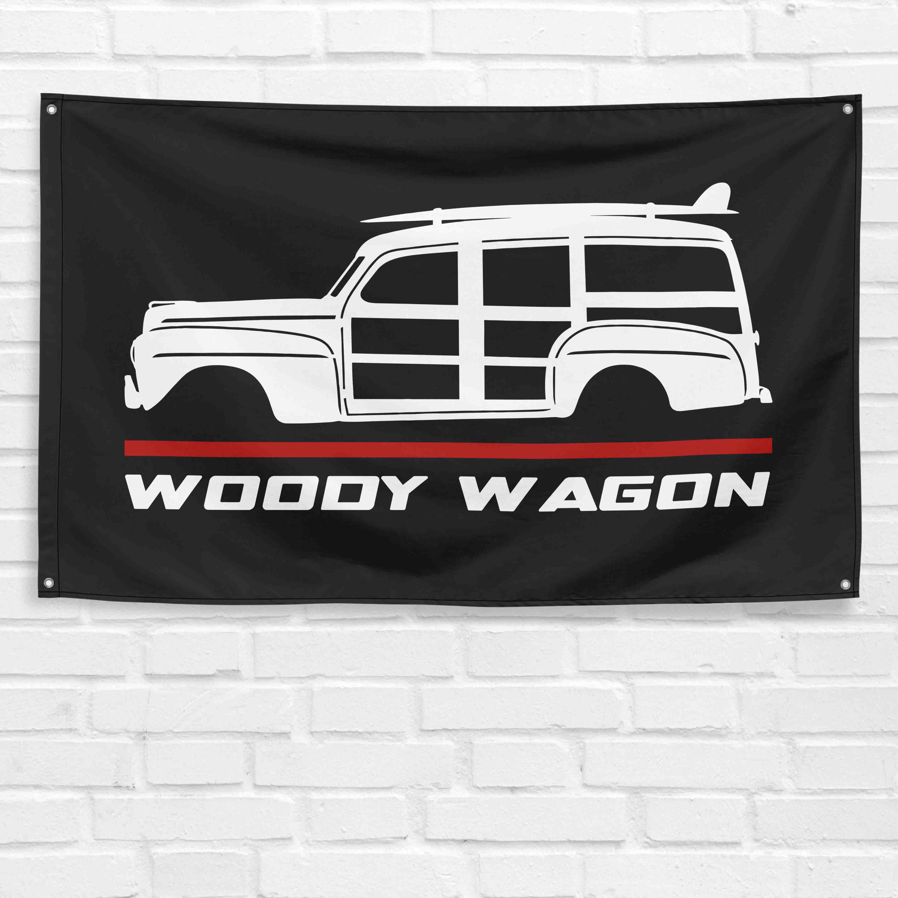 Woody Wagon 1947 3x5 ft Flag Garage Wall Decor Birthday Gift Banner