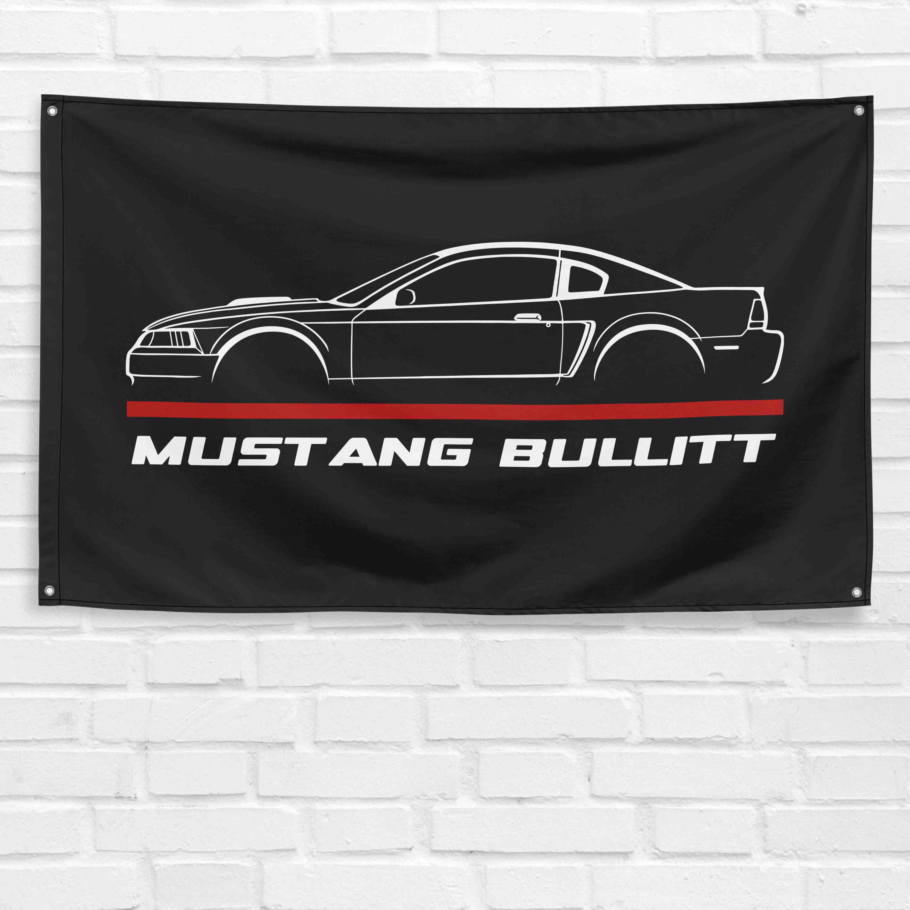Mustang Bullitt 2001 3x5 ft Flag Garage Wall Decor Birthday Gift Banner