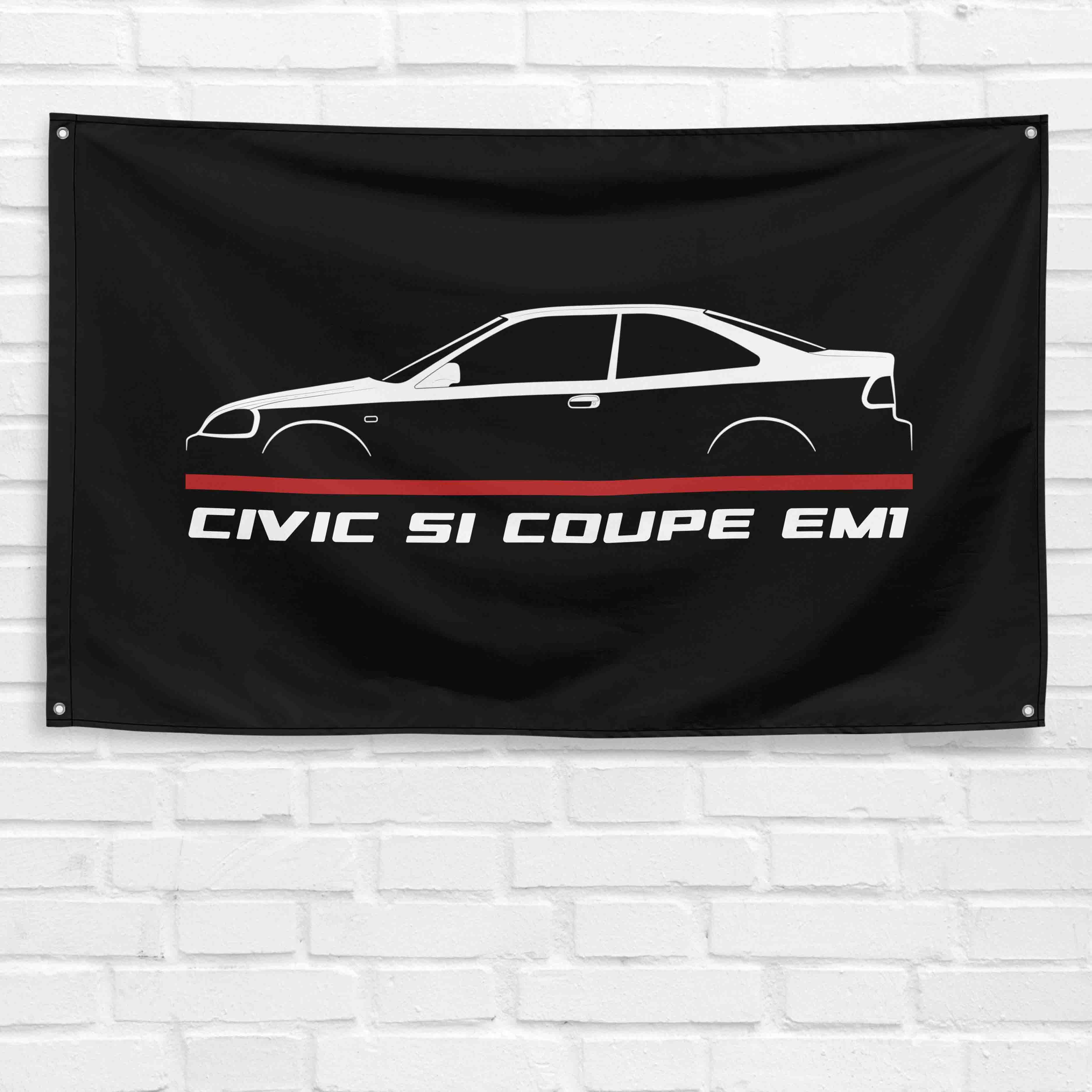 Civic Si Coupe EM1 1999-2000 3x5 ft Flag Garage Wall Decor Birthday Gift Banner