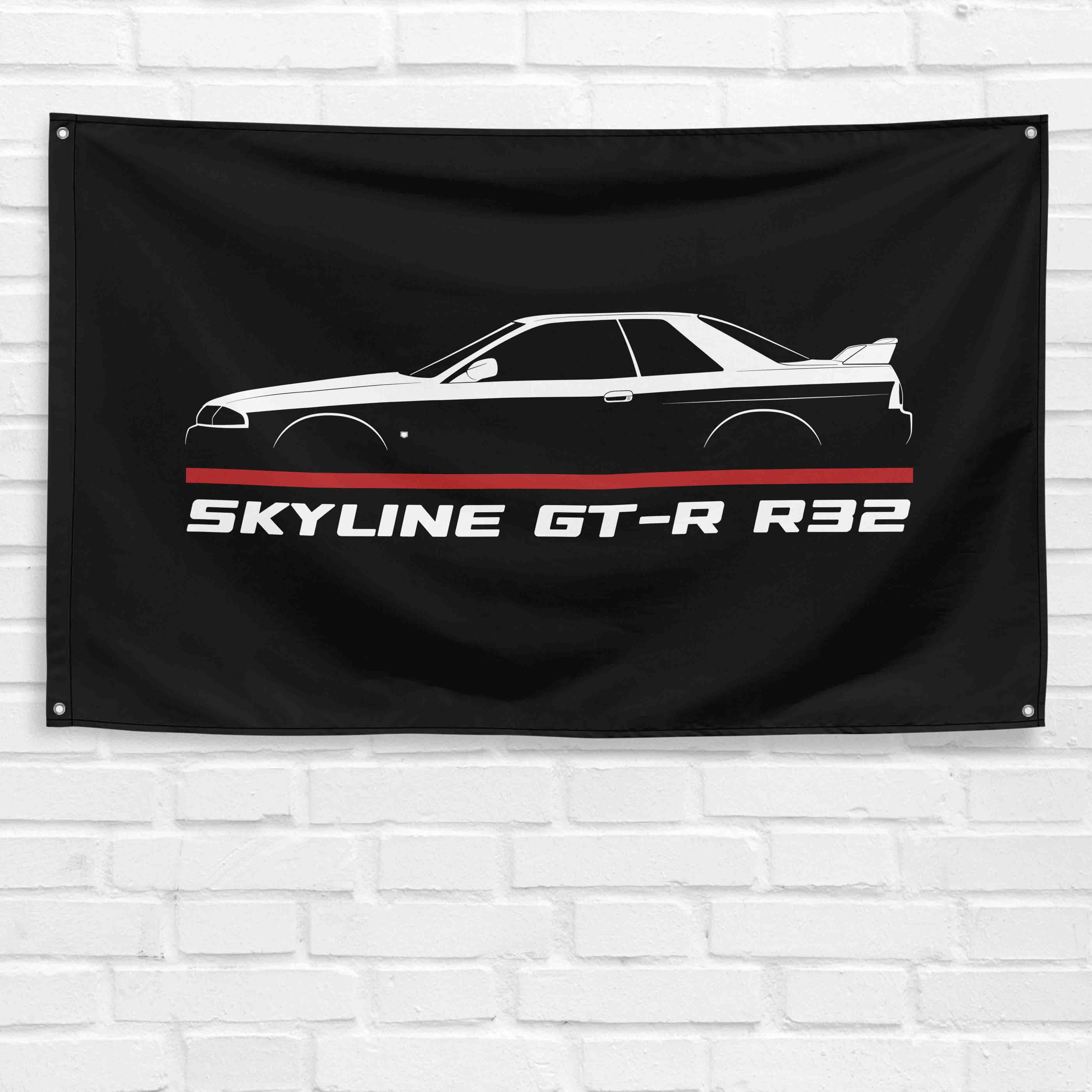 Skyline GT-R R32 1989-1994 3x5 ft Flag Garage Wall Decor Birthday Gift Banner