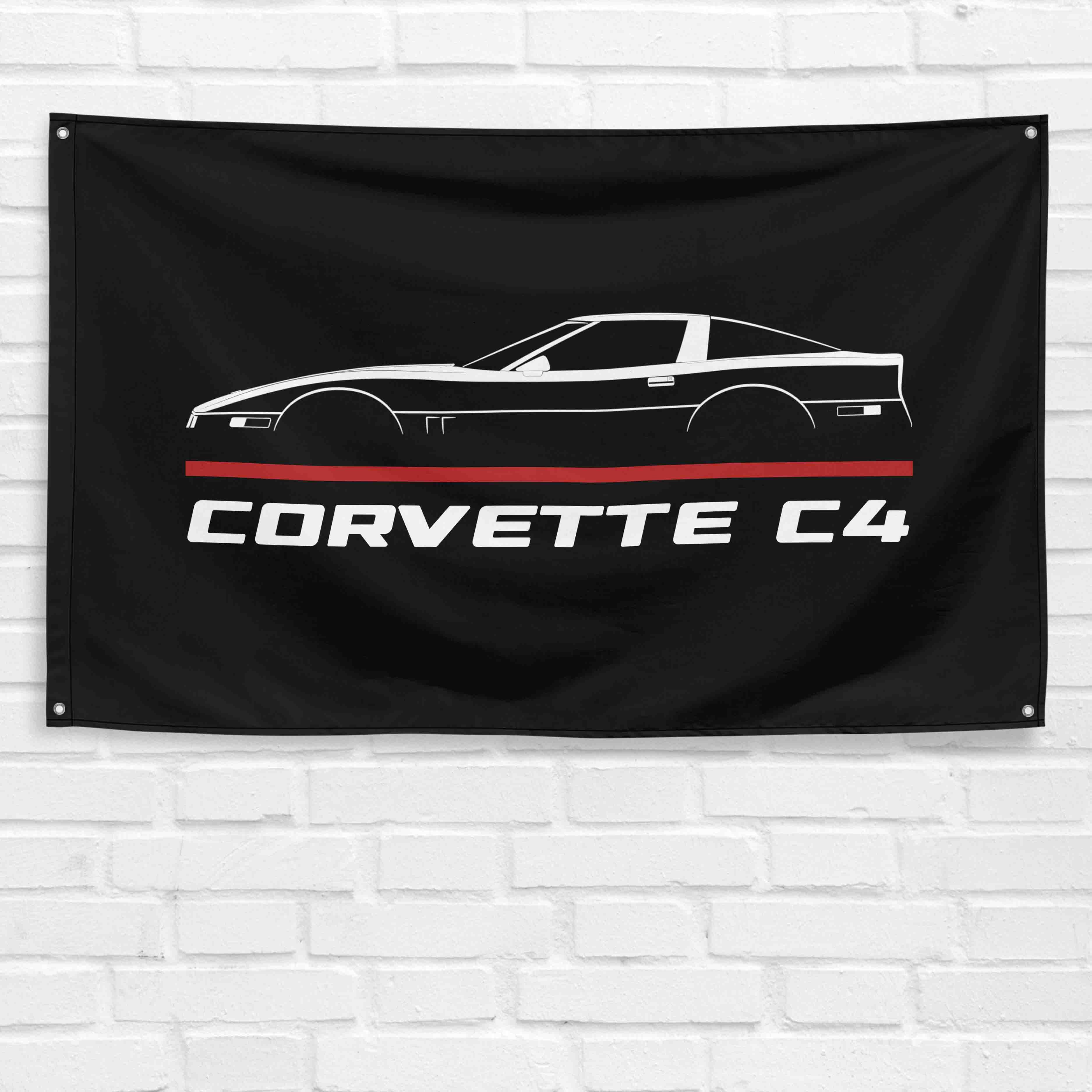 Corvette C4 1984-1990 3x5 ft Flag Garage Wall Decor Birthday Gift Banner