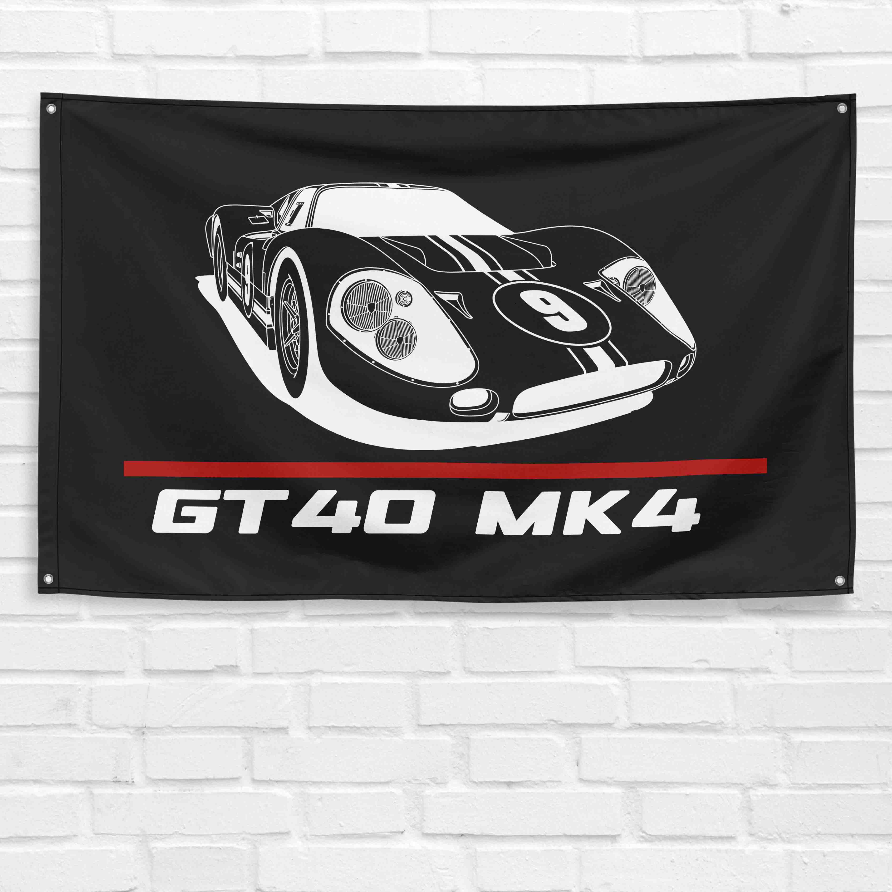 GT40 MK4 Mark IV Race 3x5 ft Flag Garage Wall Decor Birthday Gift Banner